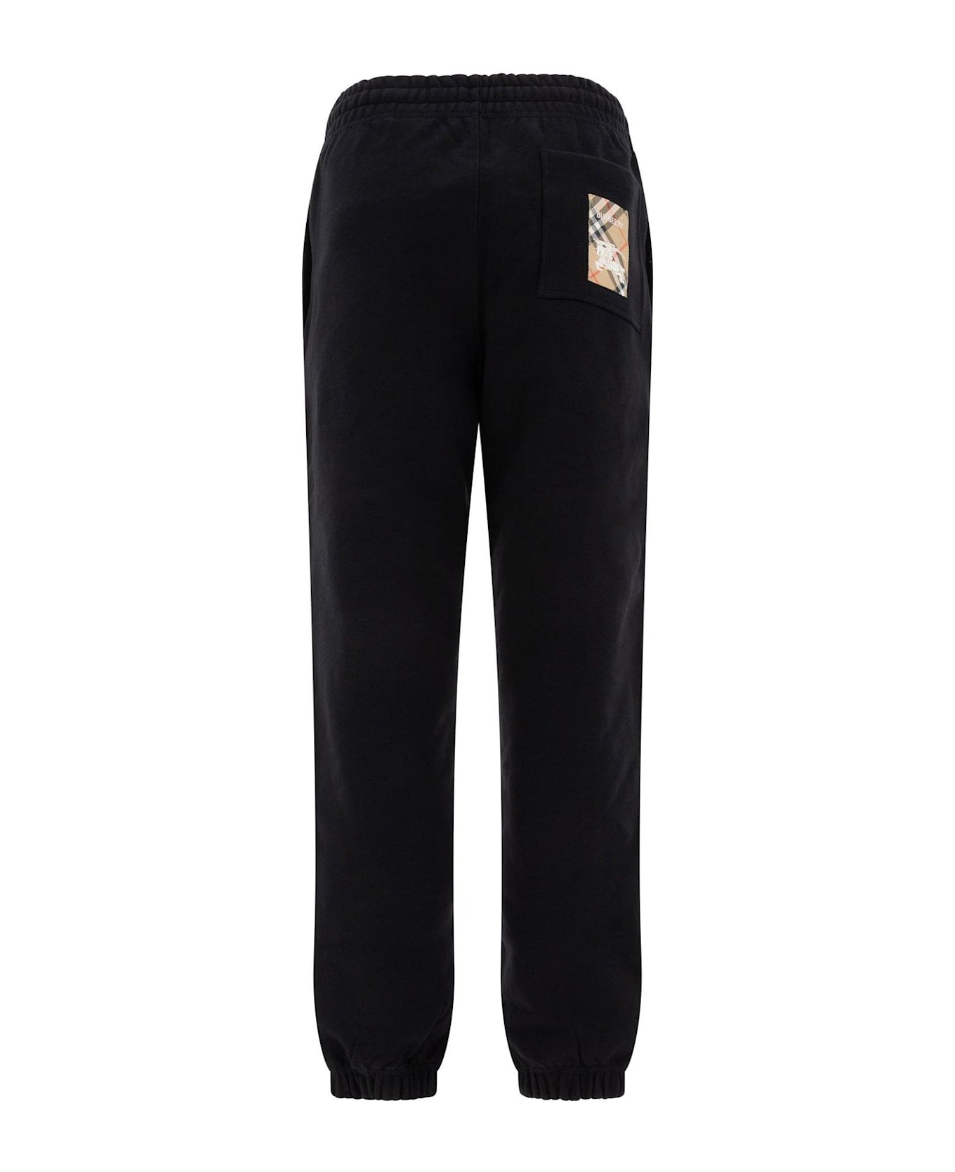 Burberry Check Printed Straight-leg Track Pants - Black