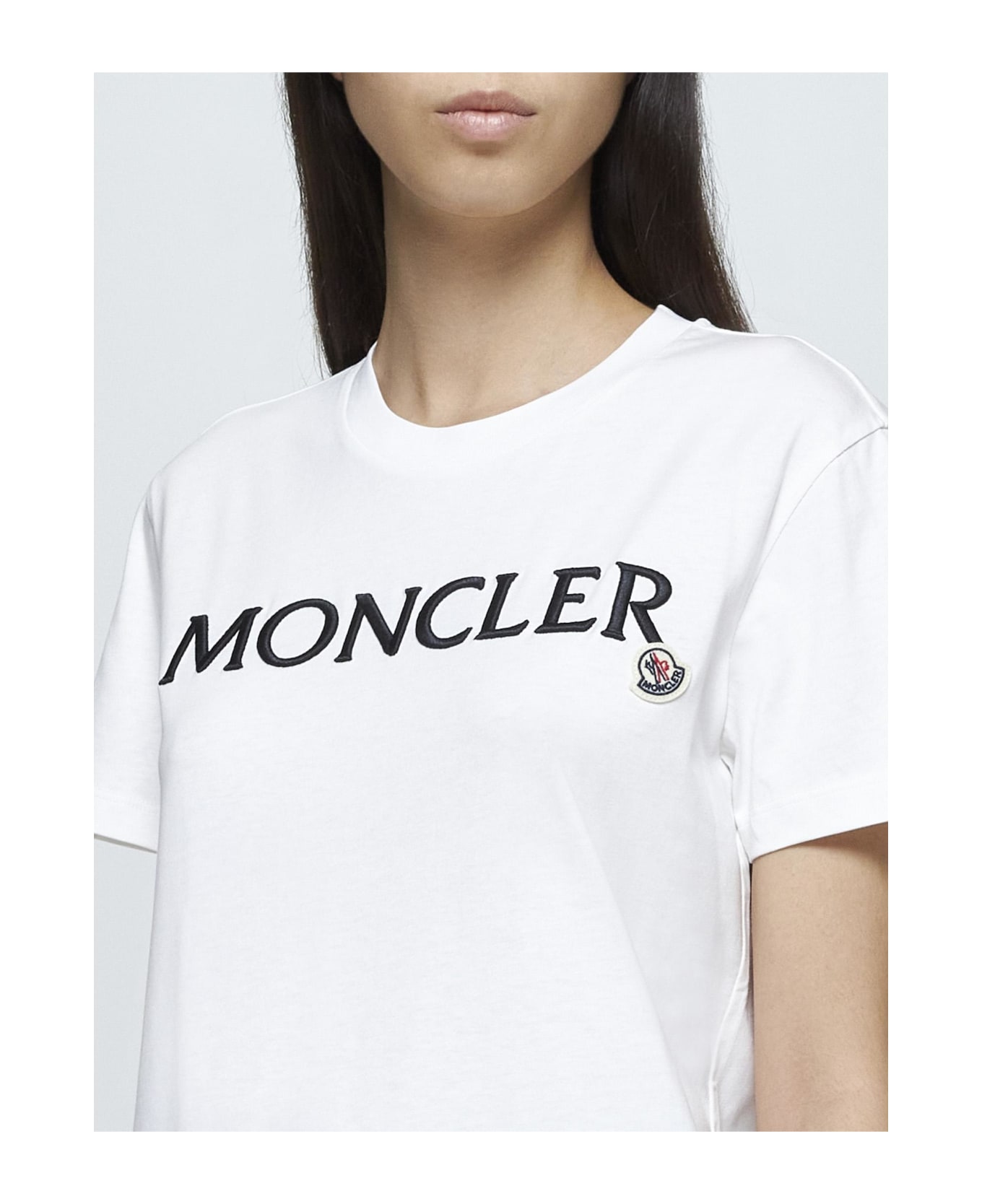 Moncler Logo Cotton T-shirt - Bianco