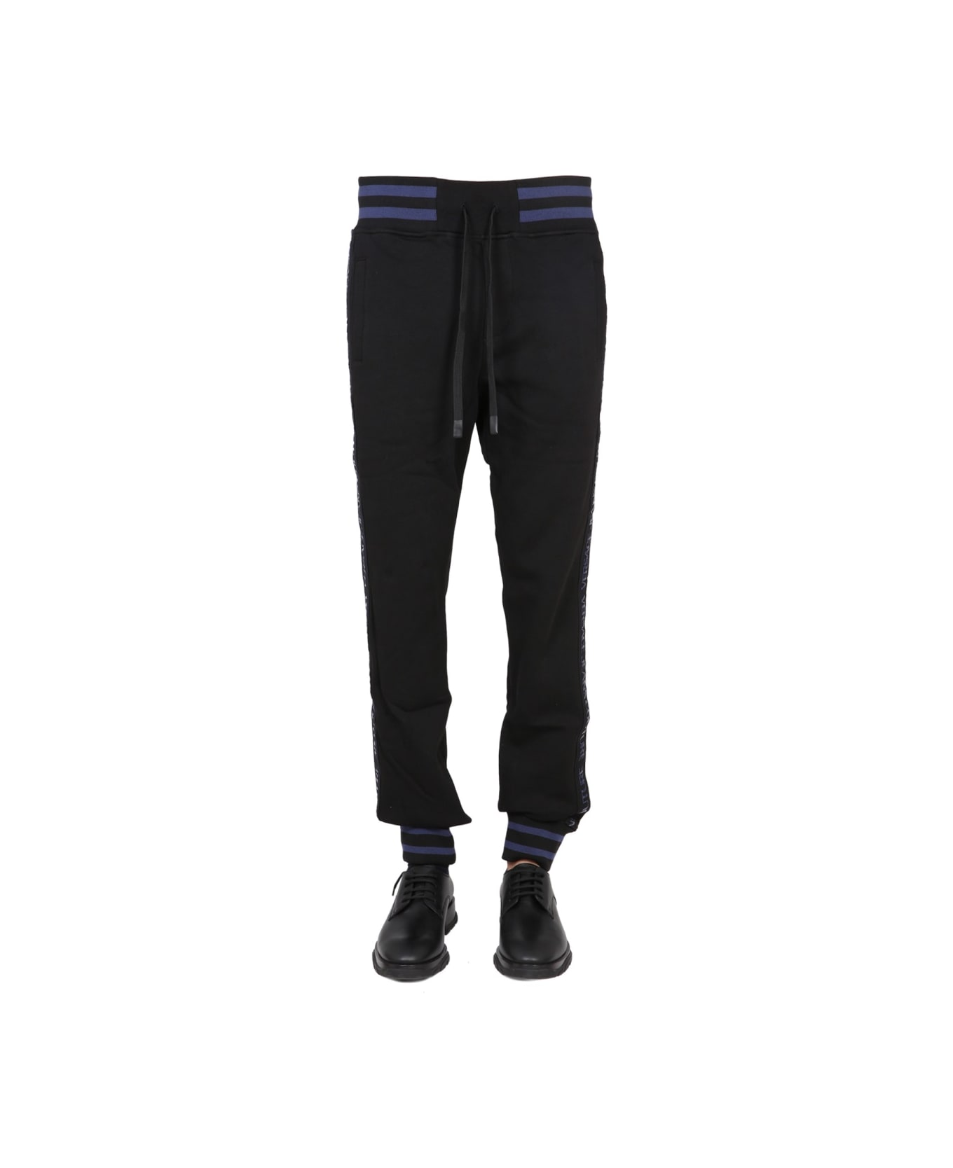 Versace Jeans Couture Jogging Pants With Elastic - BLACK ラウンジウェア