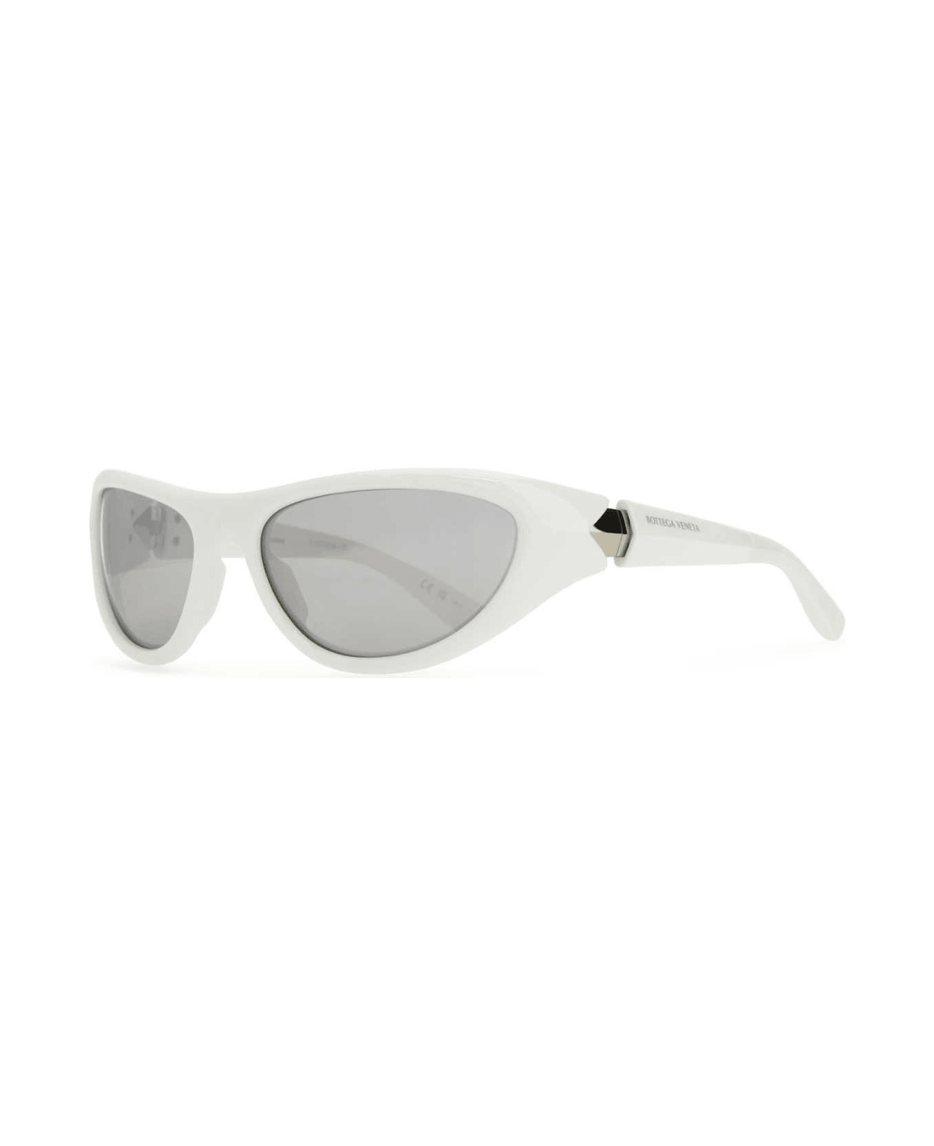 Bottega Veneta White Acetate Sunglasses - WHITESILVER