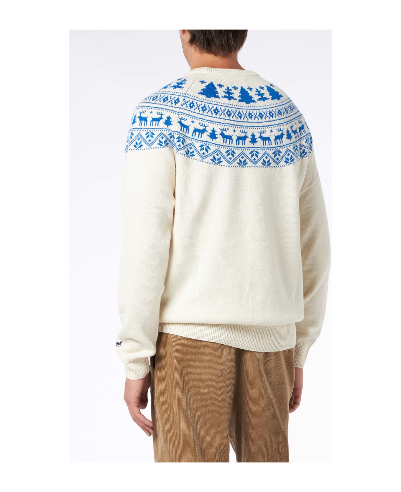 MC2 Saint Barth Man Sweater With I'm Not Saint Lettering - WHITE