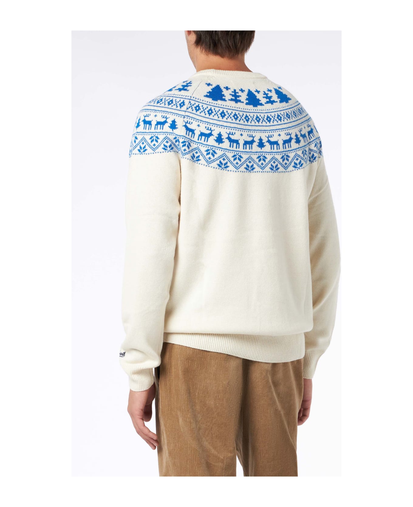 MC2 Saint Barth Man Sweater With I
m Not Saint Lettering - WHITE