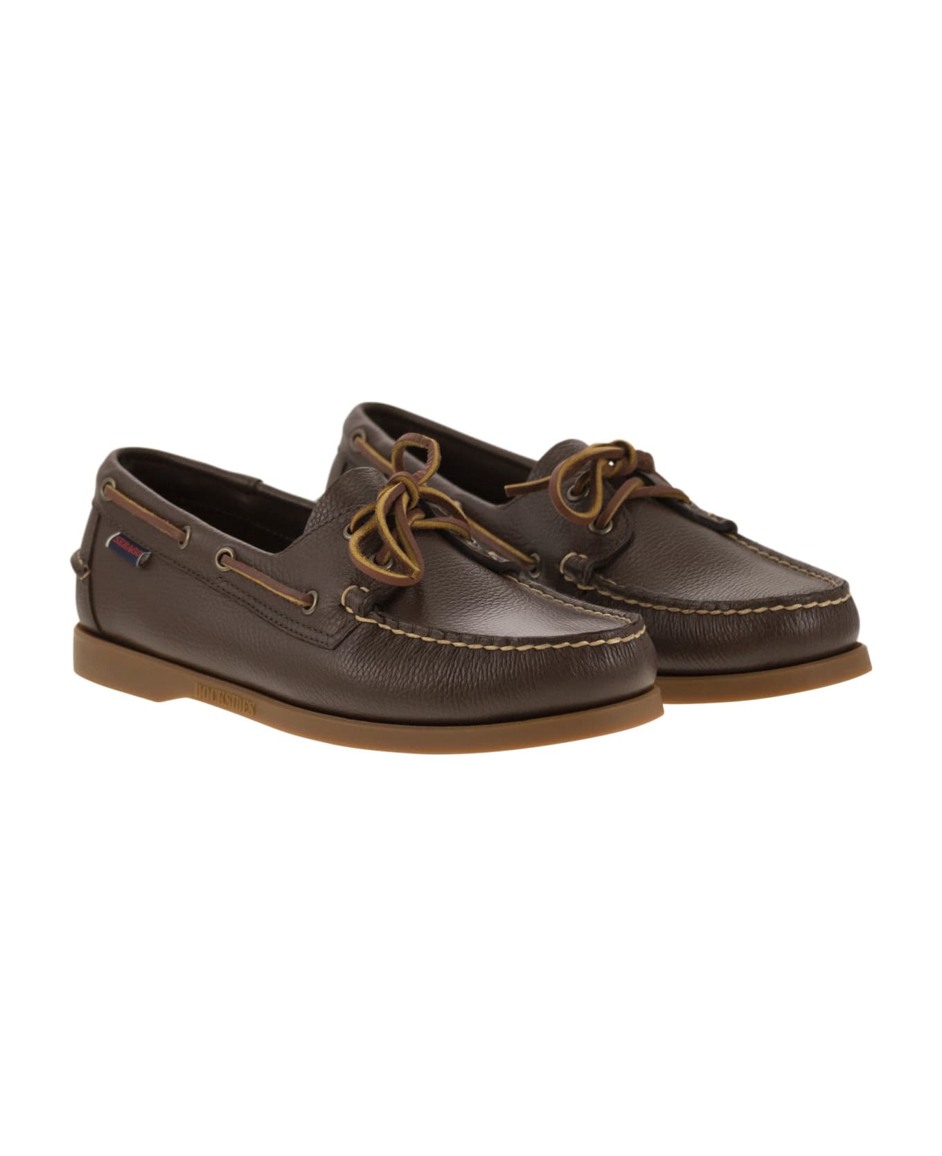 Sebago Portland - Moccasin With Grained Leather - Brown ローファー＆デッキシューズ