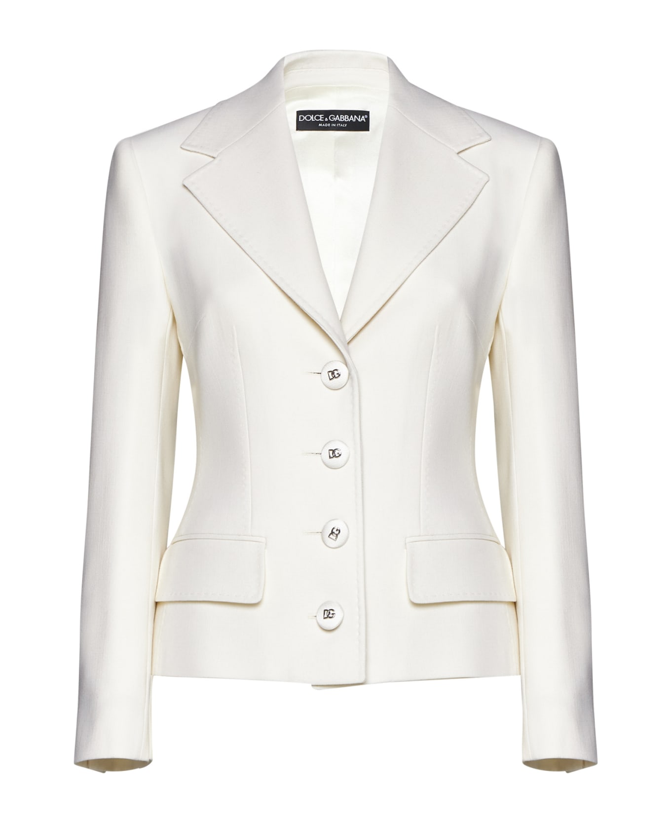 Dolce & Gabbana Single Breasted Button Jacket - Bianco naturale ブレザー