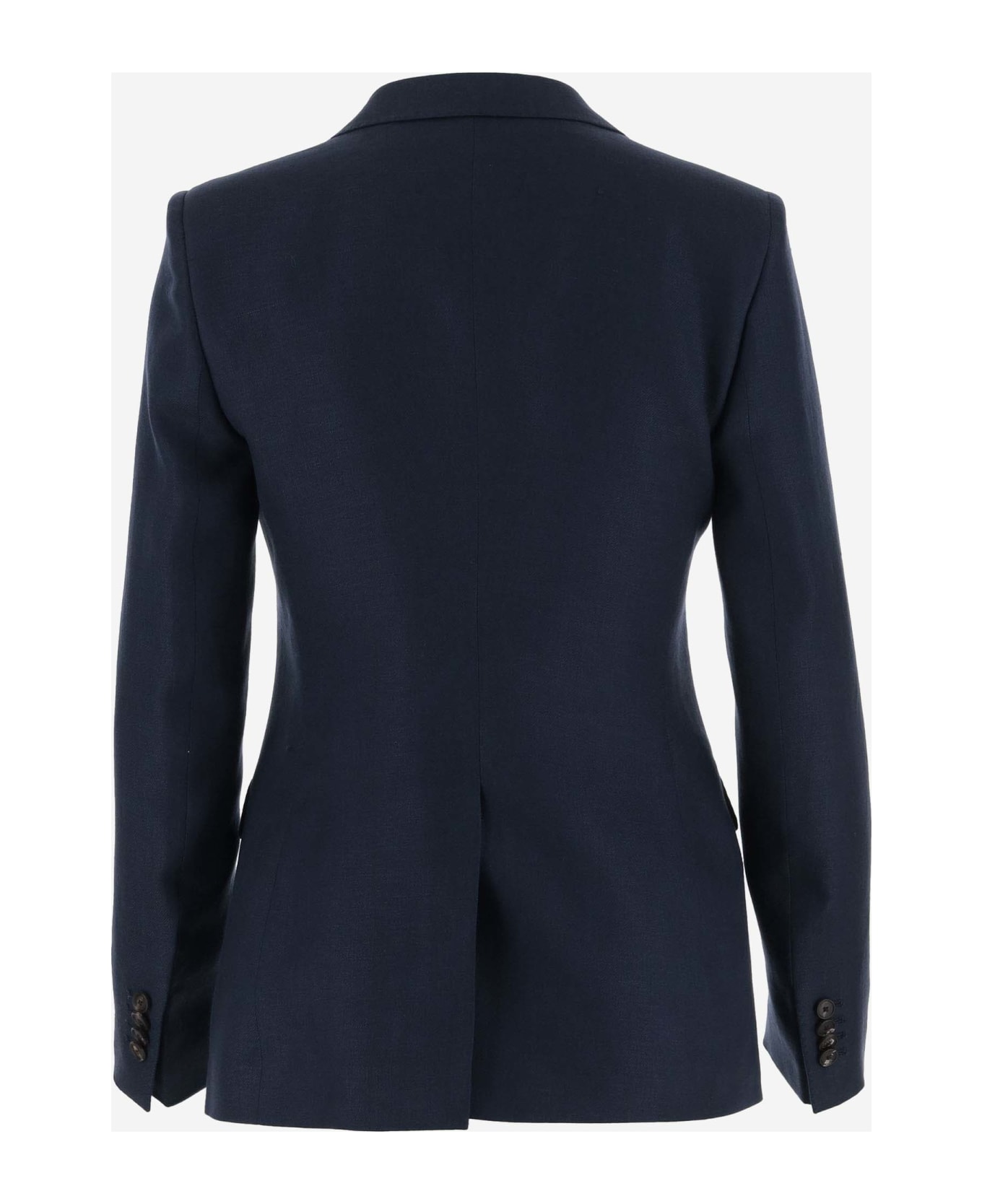 Tagliatore Single-breasted Linen Jacket - Blue