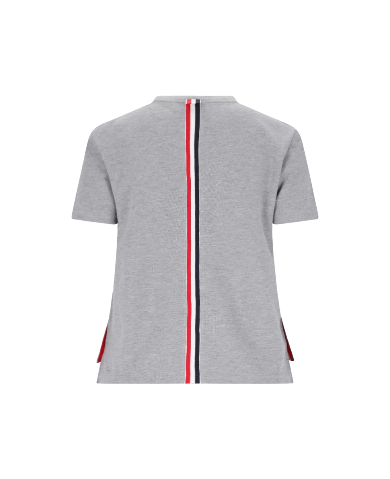 Thom Browne Tricolor Detail T-shirt On The Back - Gray