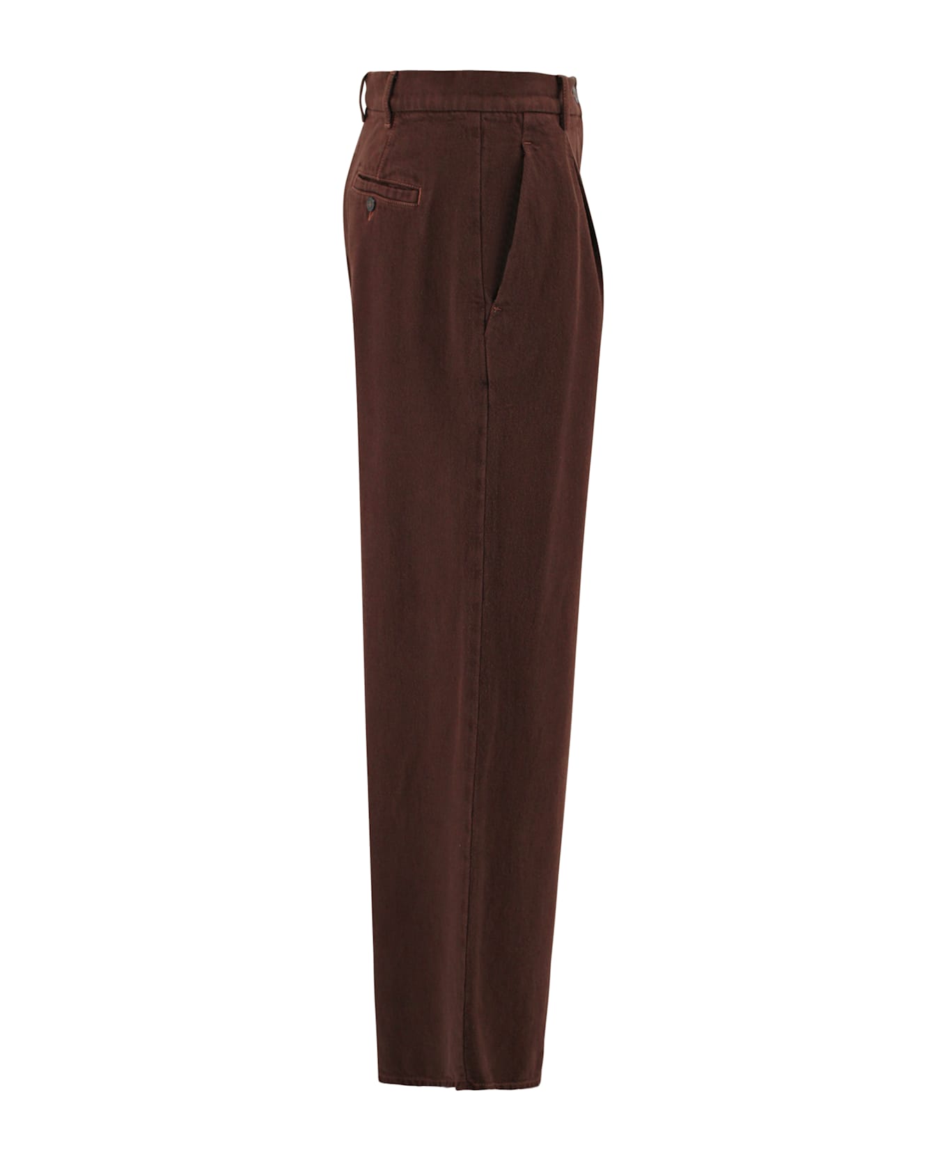 Weekend Max Mara Chocolate Brown Cotton Bull Trousers - Cioccolato