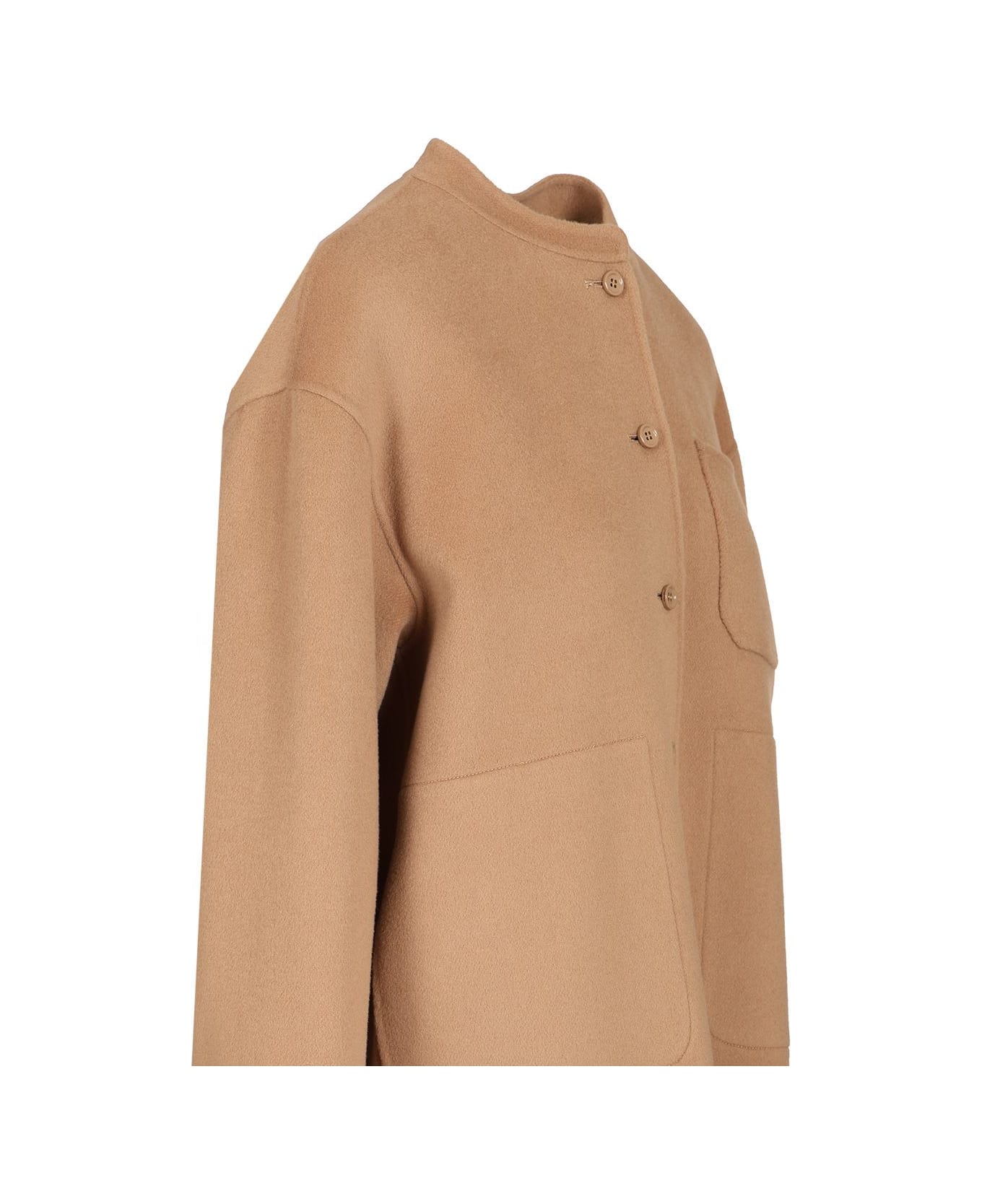 
S Max Mara Wool Shirt Jacket - BEIGE