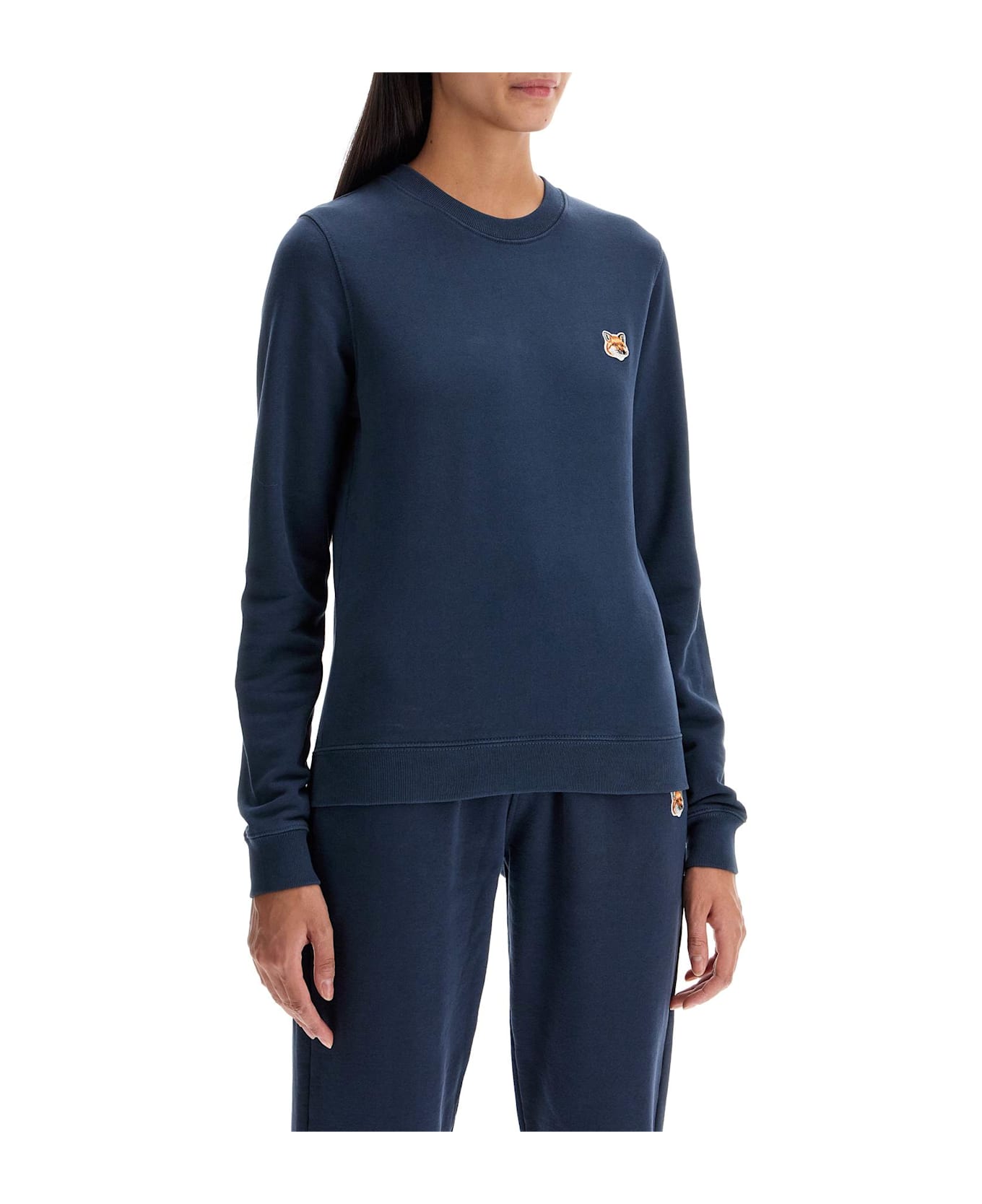 Maison Kitsuné Fox Head Regular Fit Sweatshirt - INK BLUE (Blue)