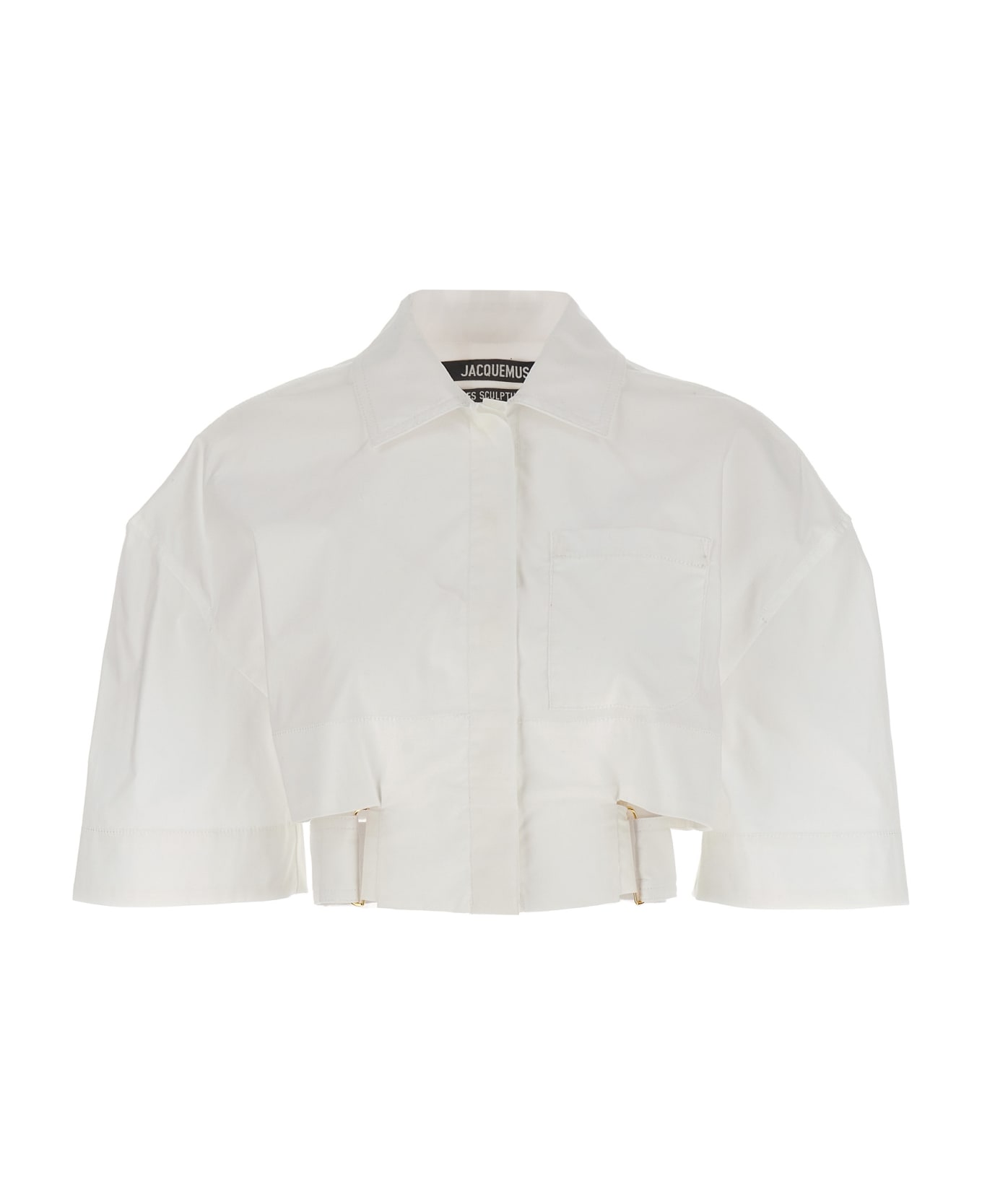 Jacquemus La Chemise Courte Bari Cropped Shirt - White