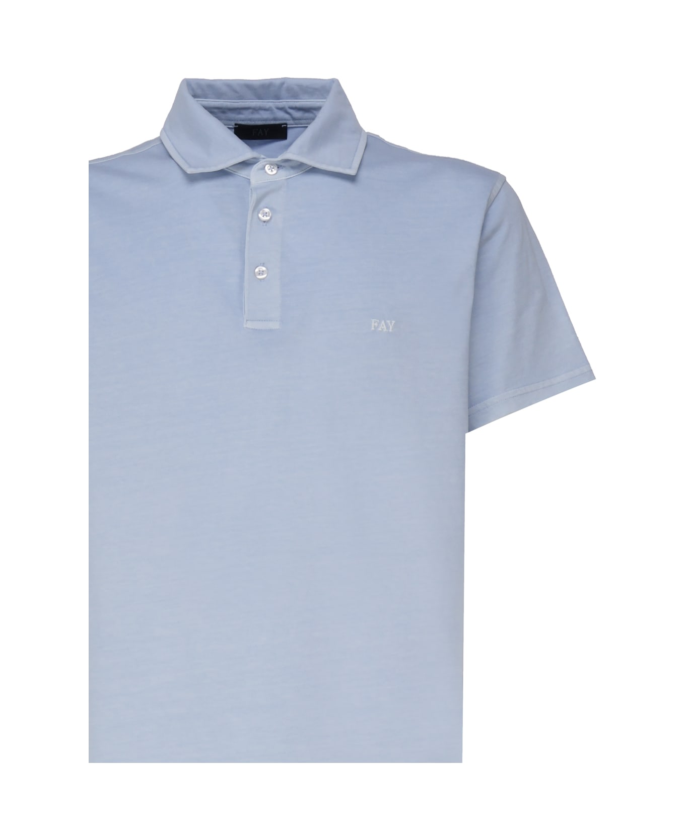 Fay Polo T-shirt In Cotton - Light blue