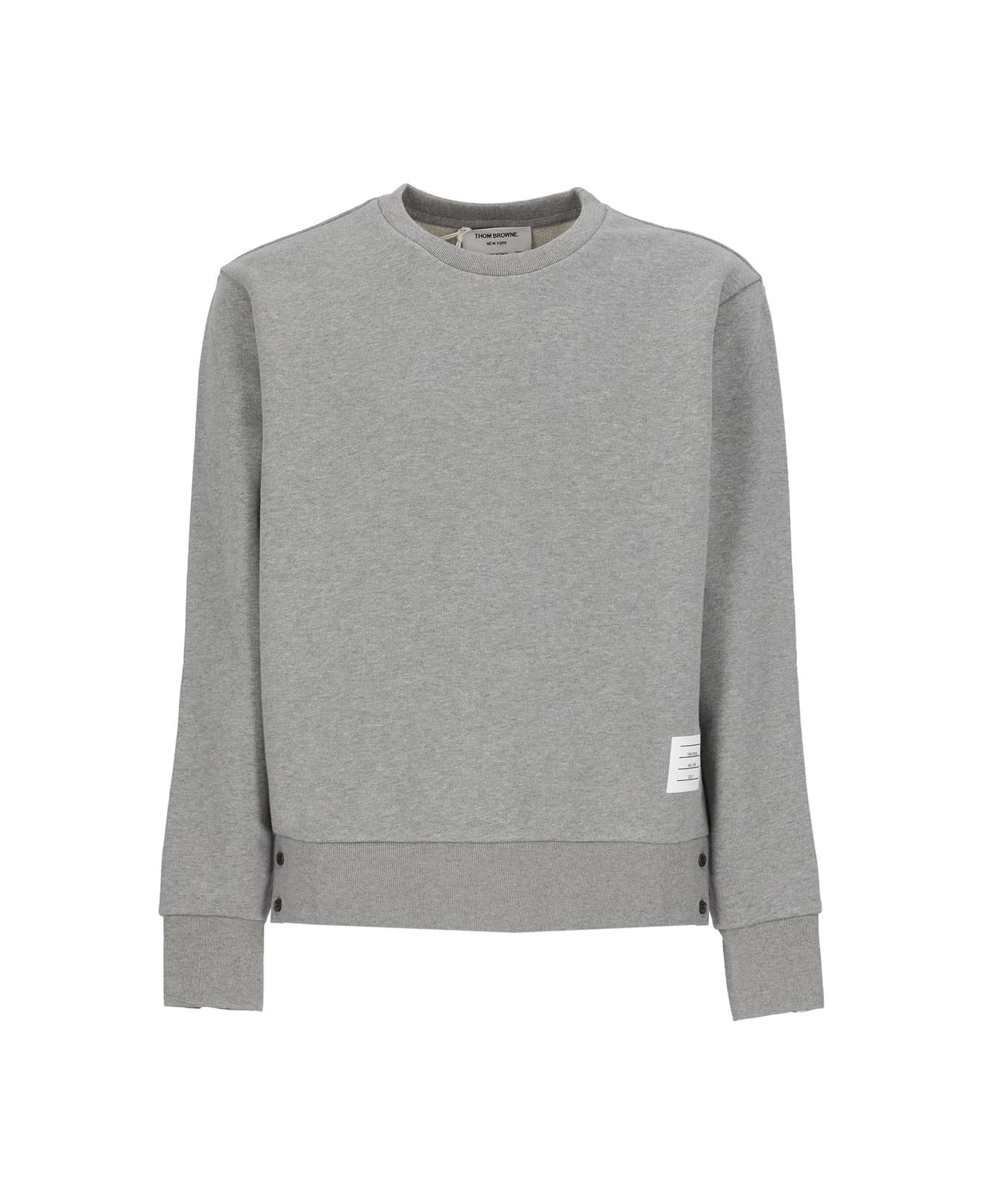 Thom Browne Sweatshirt With Tricolor Inlay - Light Grey フリース