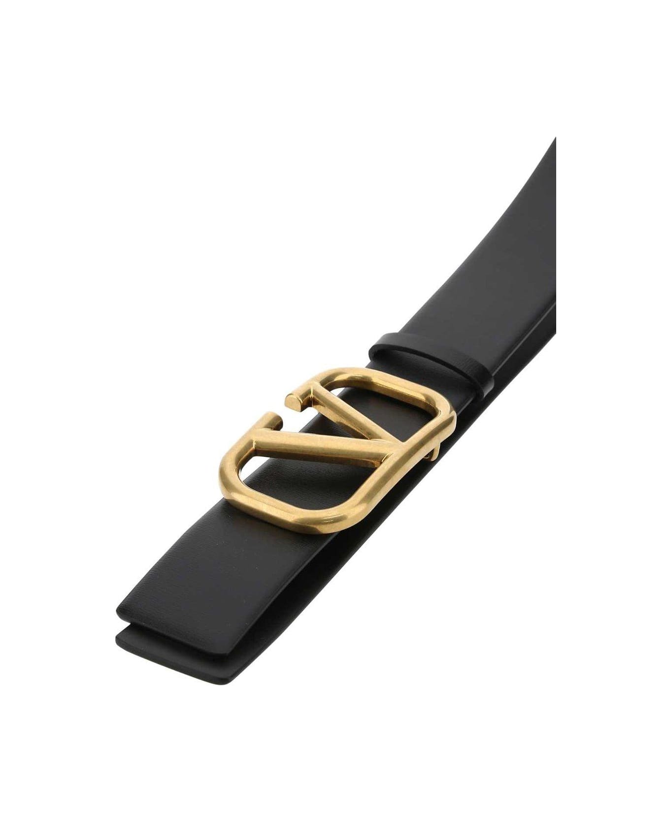 Valentino Garavani Vlogo Plaque Buckle Belt - Black