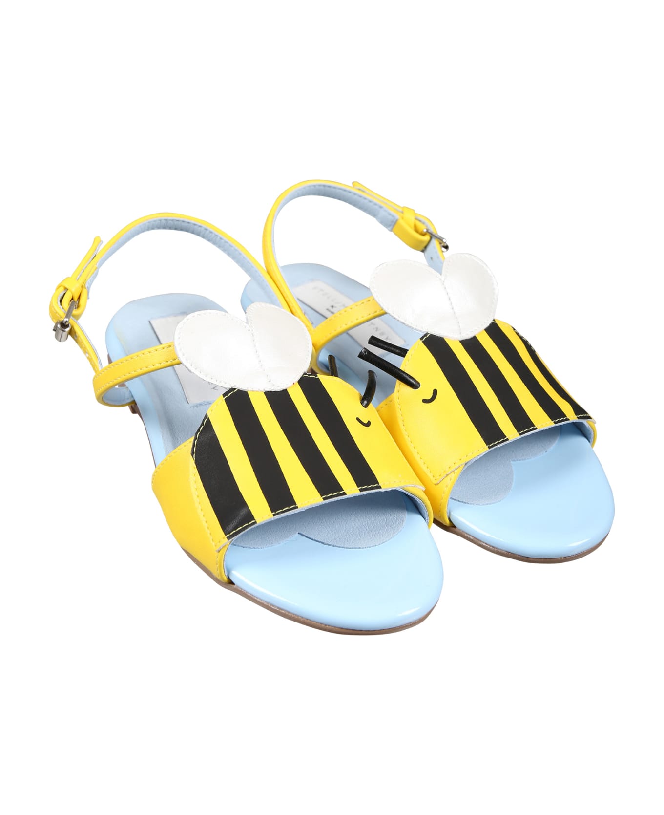 Stella McCartney Kids Yellow Sandals For Girl With Bees - Yellow シューズ