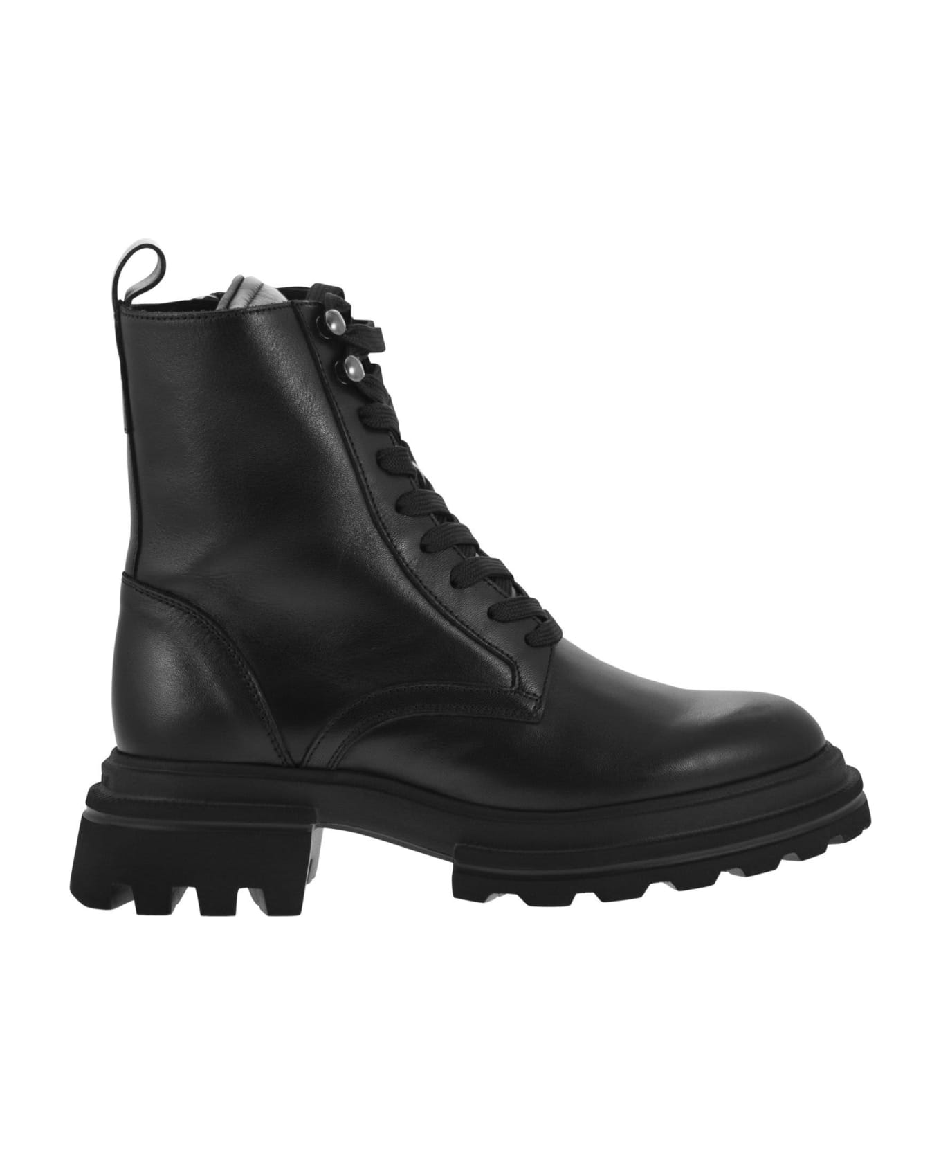Hogan Leather Boots - Black