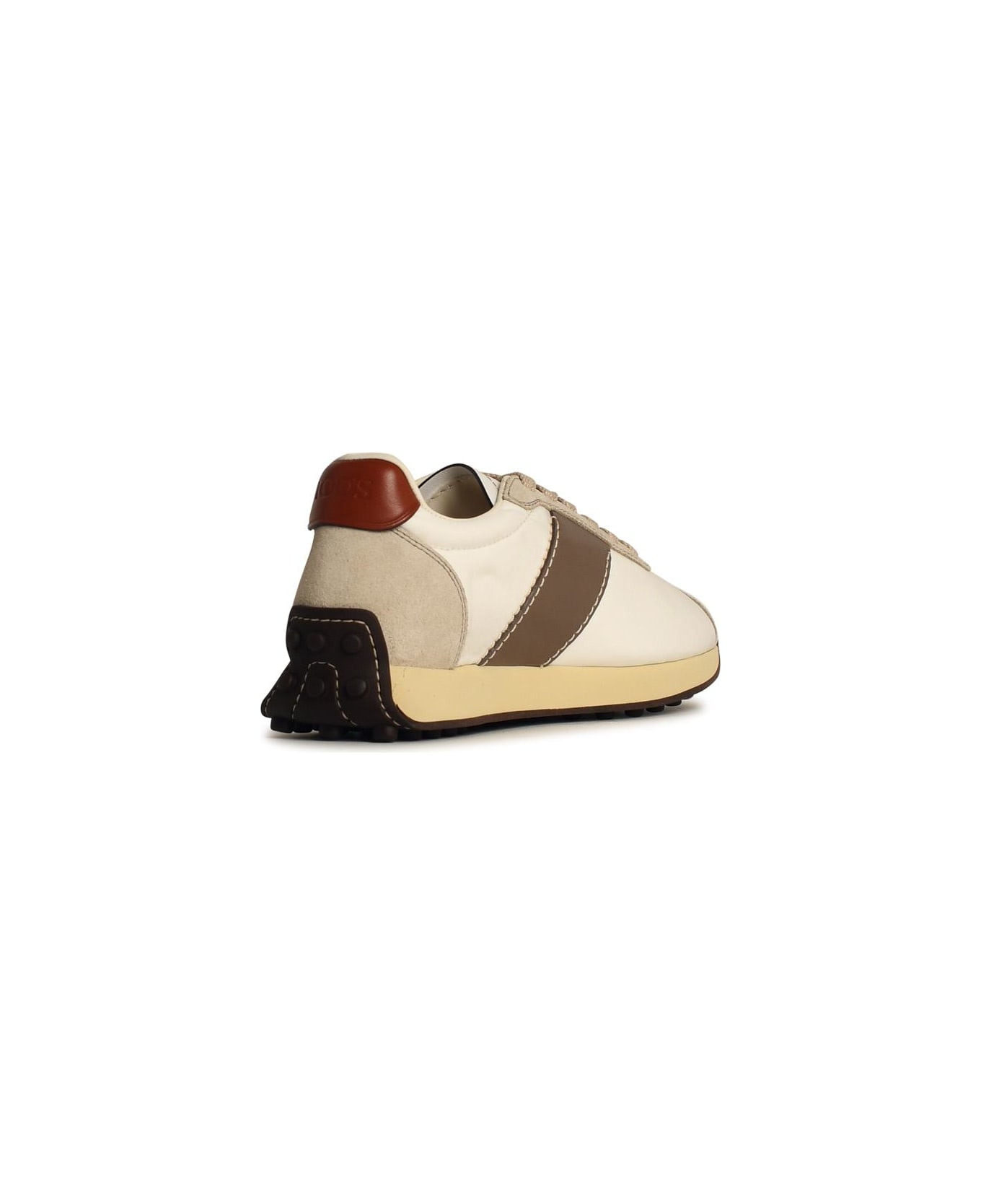 Tod
s 
t Vintage
 Beige Leather Blend Sneakers - BEIGE