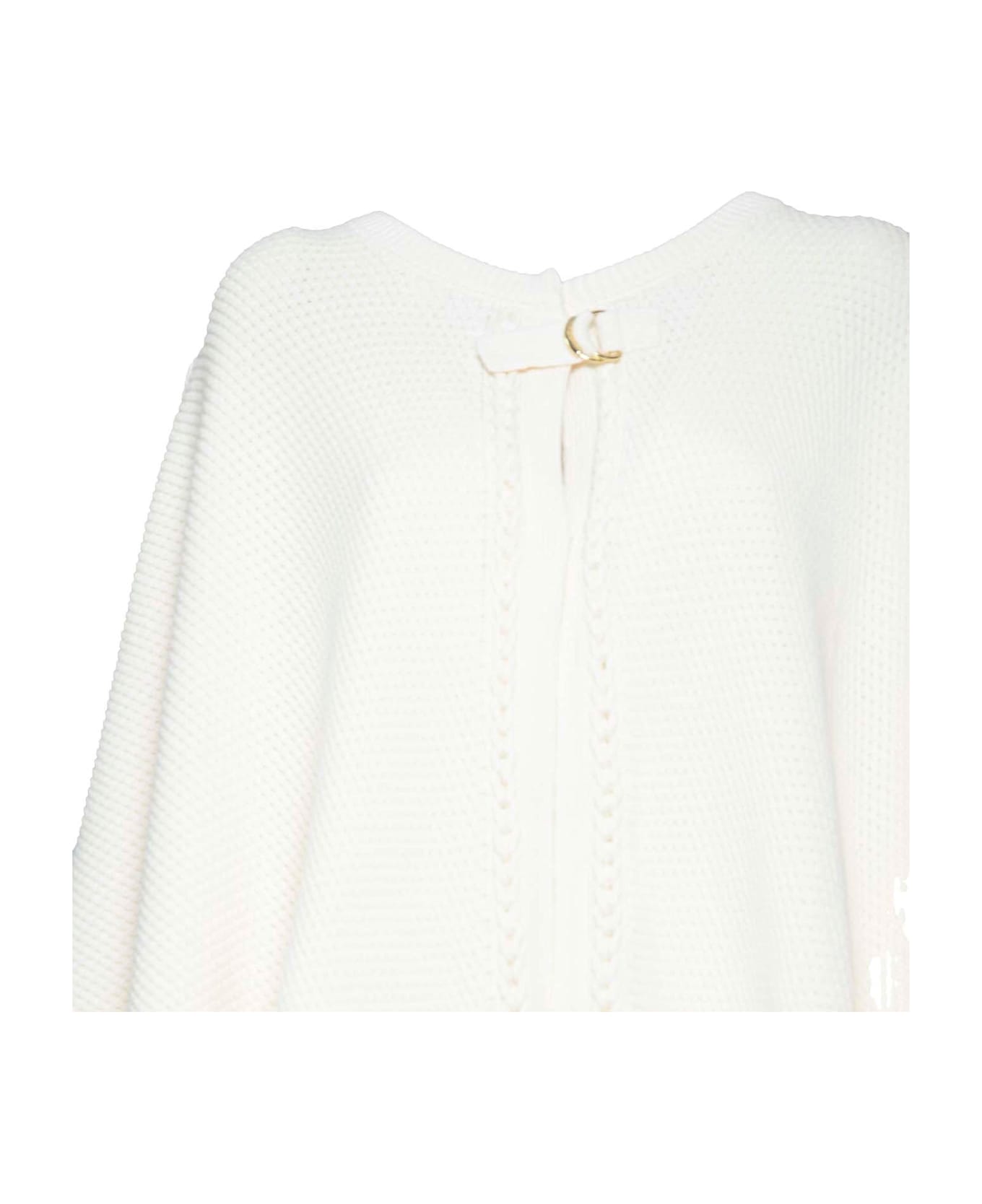 Chloé Logo-plaque Buckled Cape - Avorio