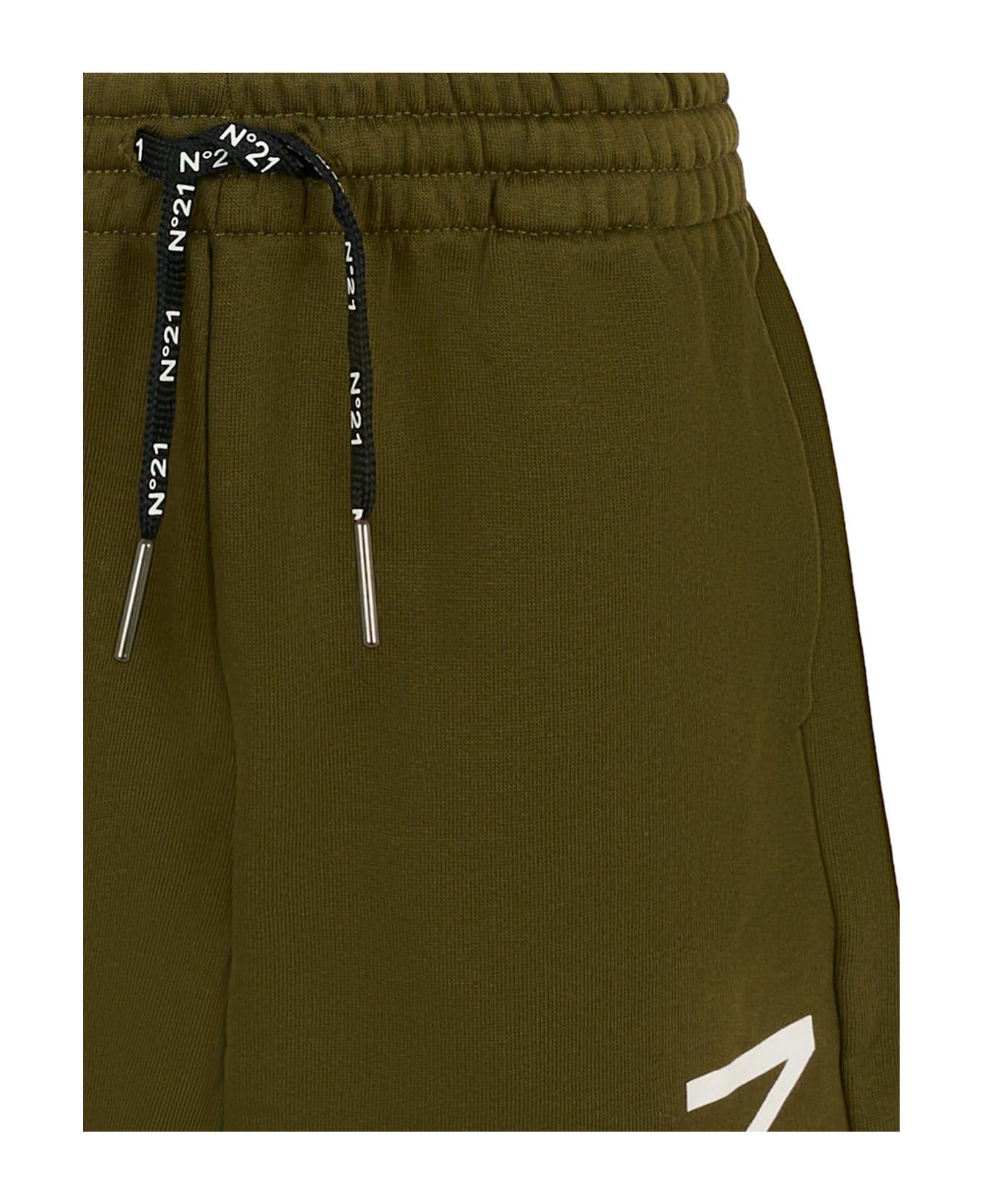 N.21 Green Shorts For Boy With Logo - Green ボトムス
