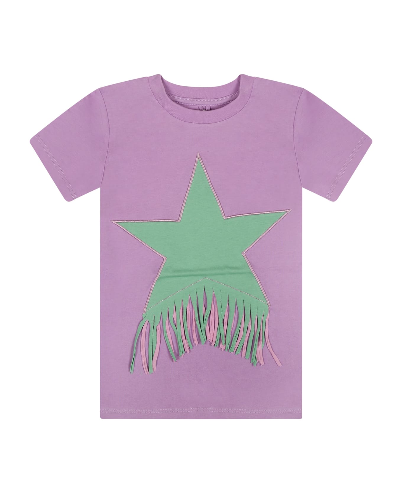 Stella McCartney Kids Purple Dress For Baby Girl With Star - Violet ジャンプスーツ
