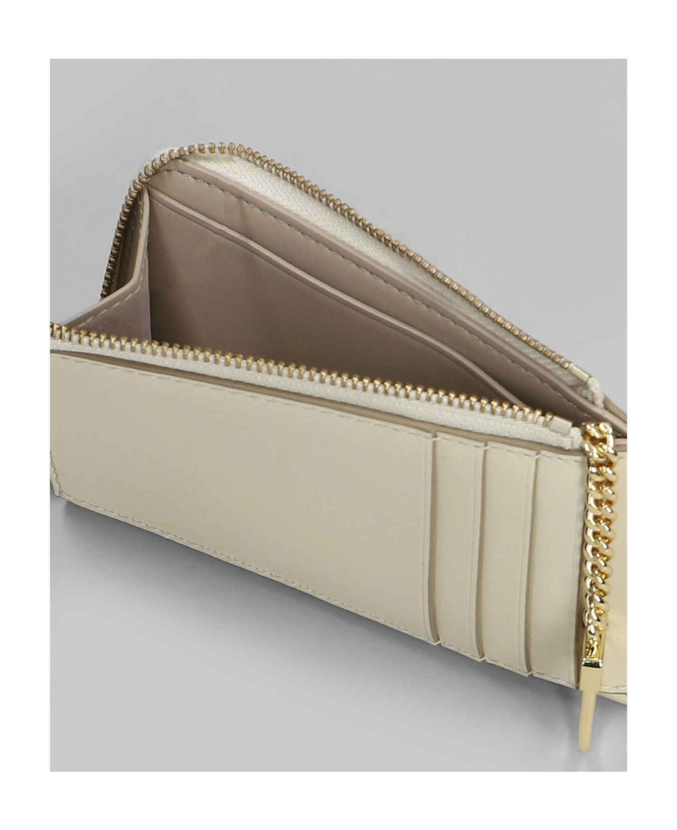 Marc Jacobs The Top Zip Wallet Wallet In Beige Leather - beige
