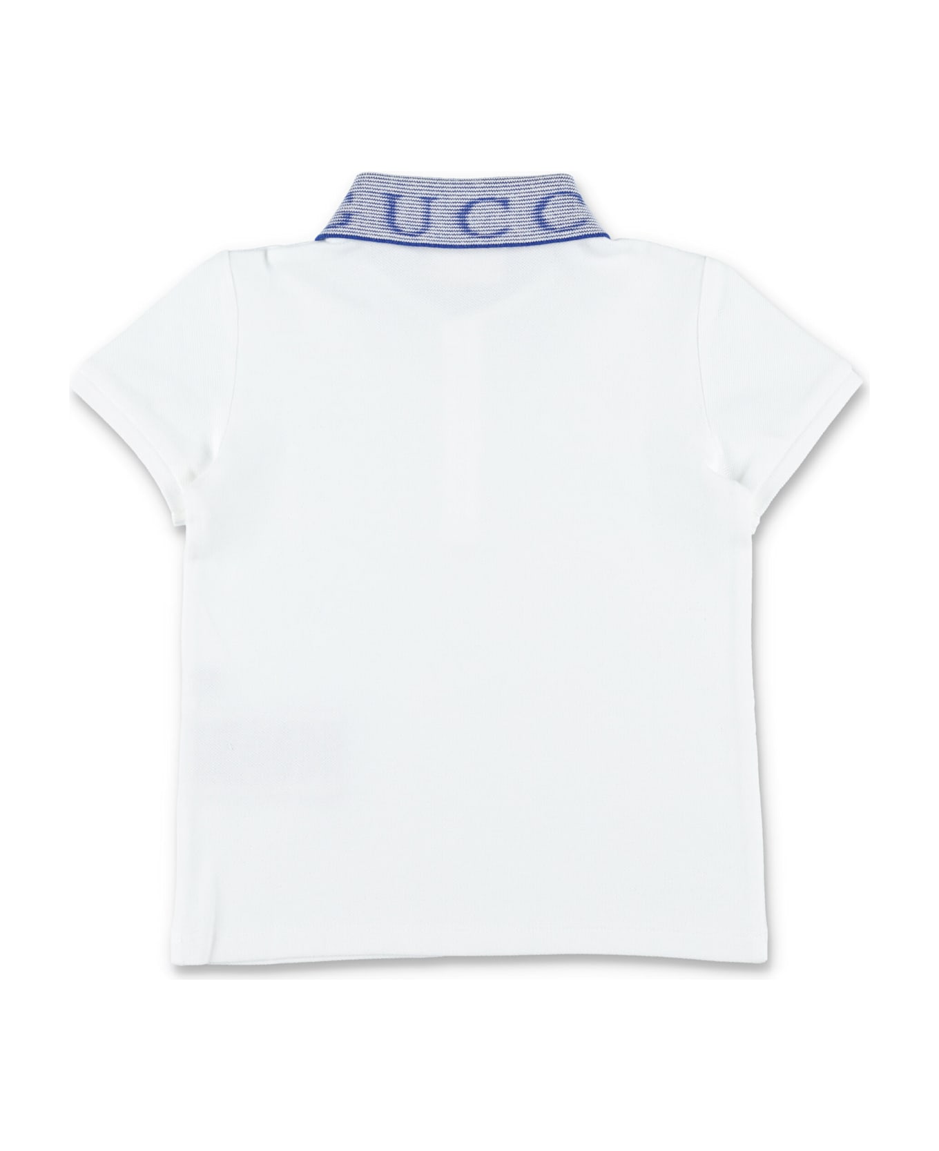 Gucci Baby Cotton Polo Shirt - OPTICAL WHITE/BLUE