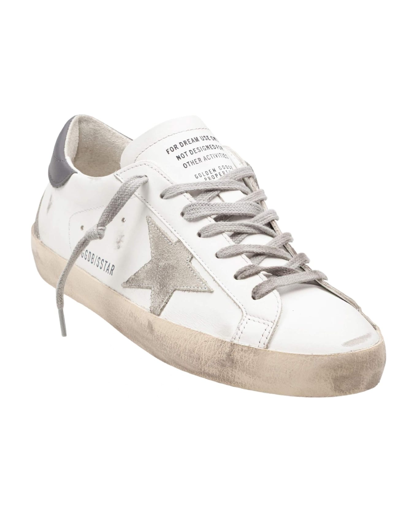 Golden Goose Sneakers Super Star In Pelle Colore Bianco/gray - WHITE/ICE GREY