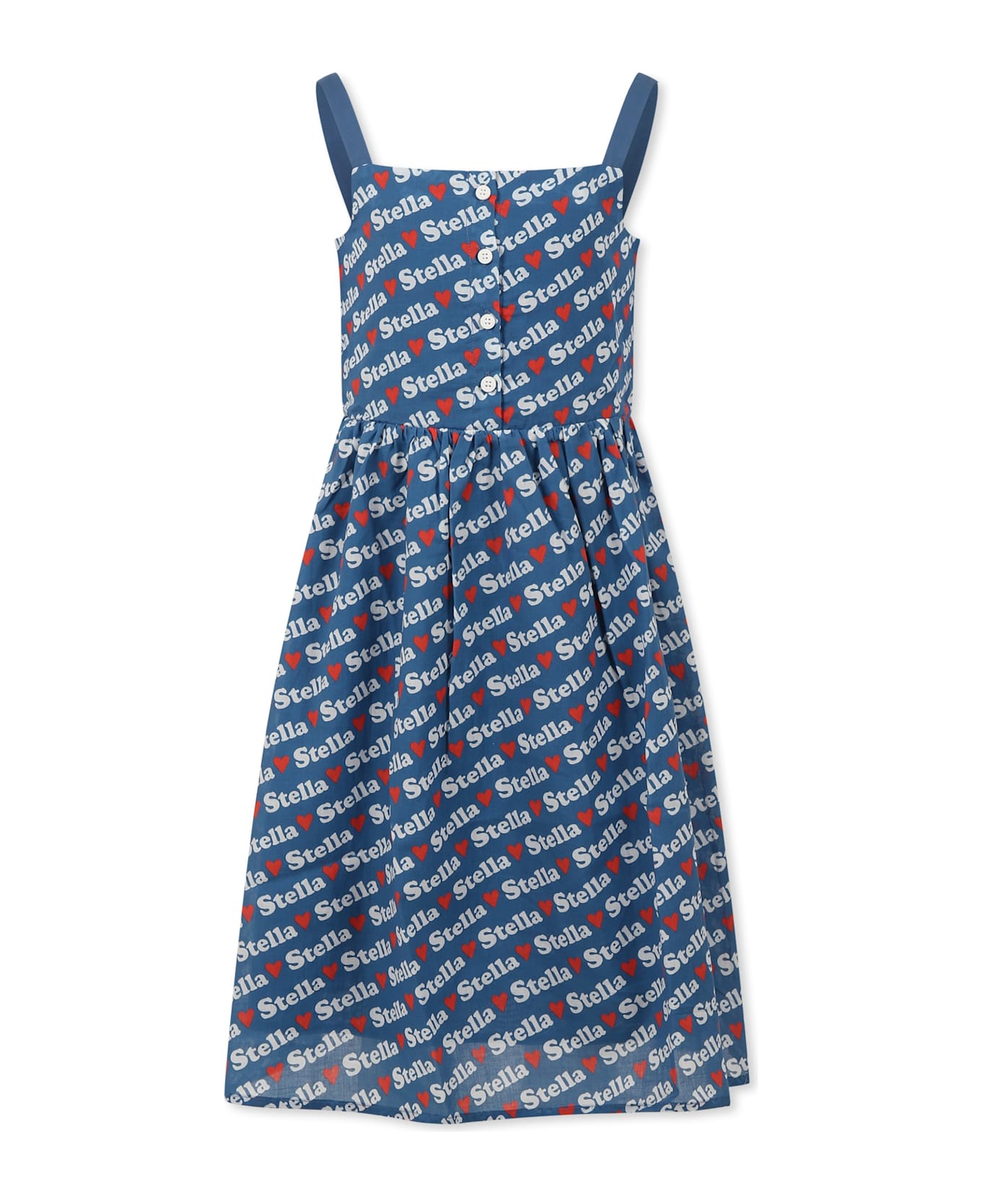 Stella McCartney Kids Blue Dress For Girl With Logo - Blue