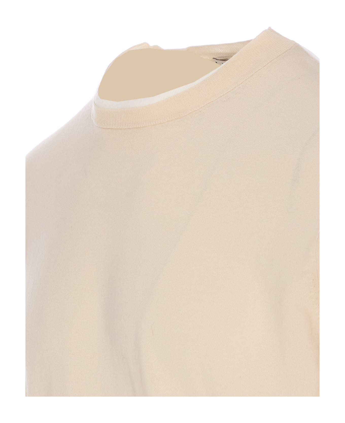 Paolo Pecora Short Sleeves Sweater - White