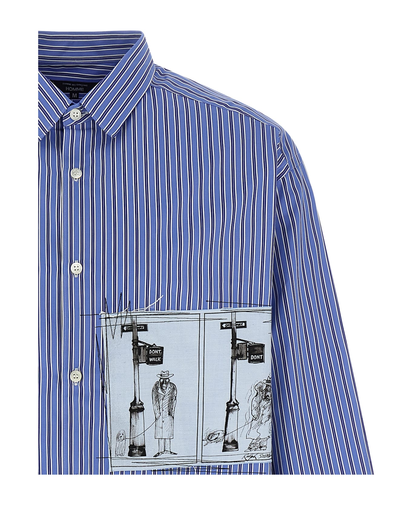 Comme des Garçons Homme Patch Striped Shirt - Blue