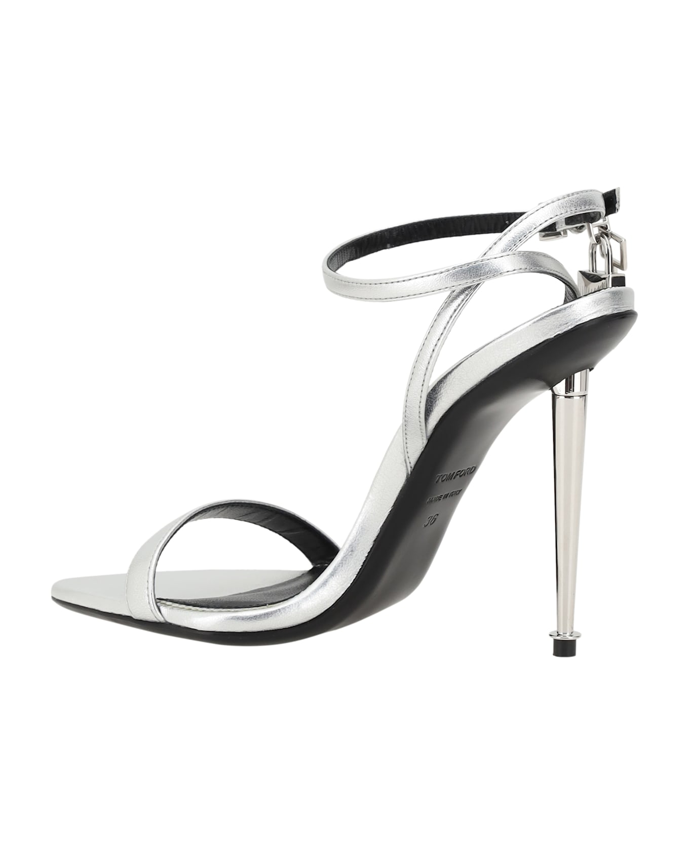 Tom Ford Lock Detail Sandals - Silver