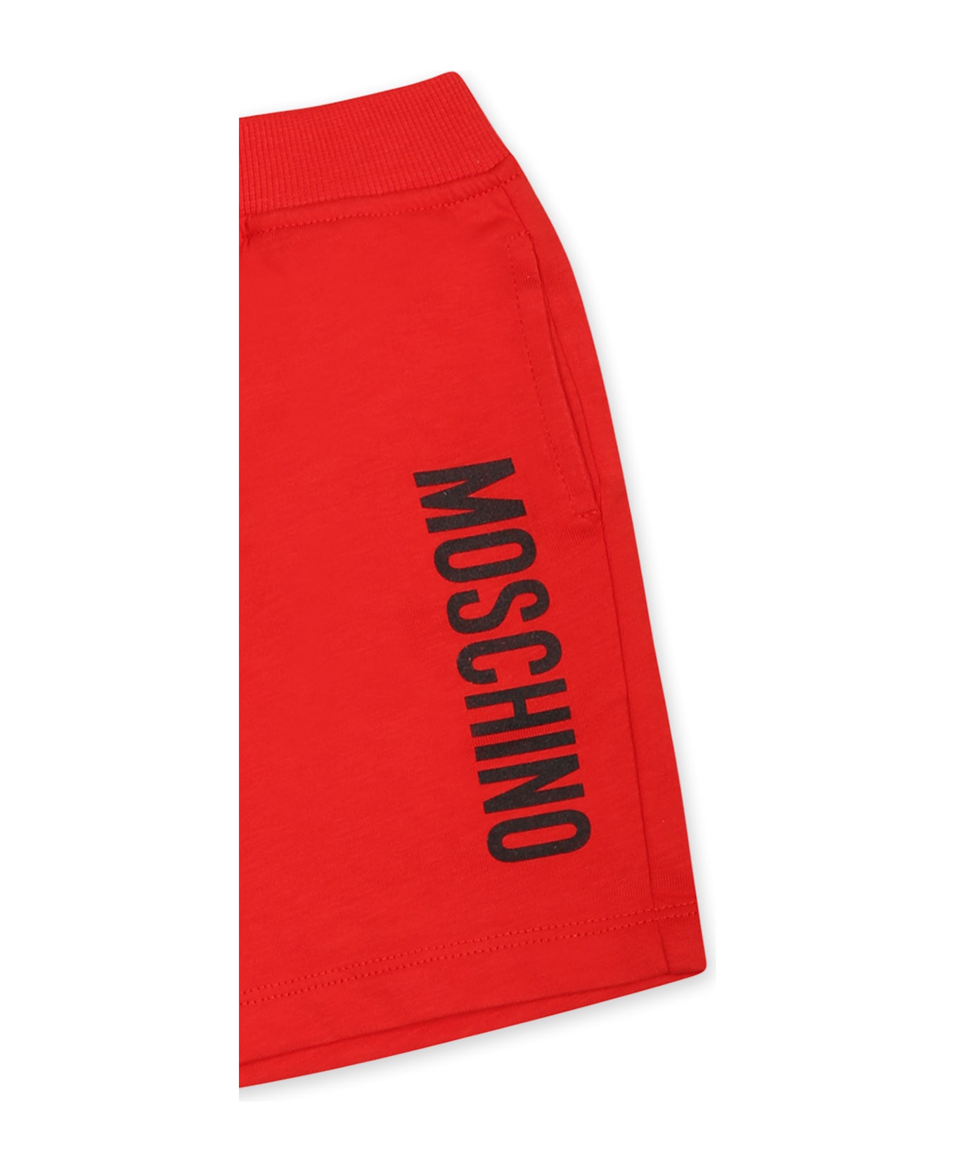 Moschino Red Shorts For Baby Boy With Logo - Red
