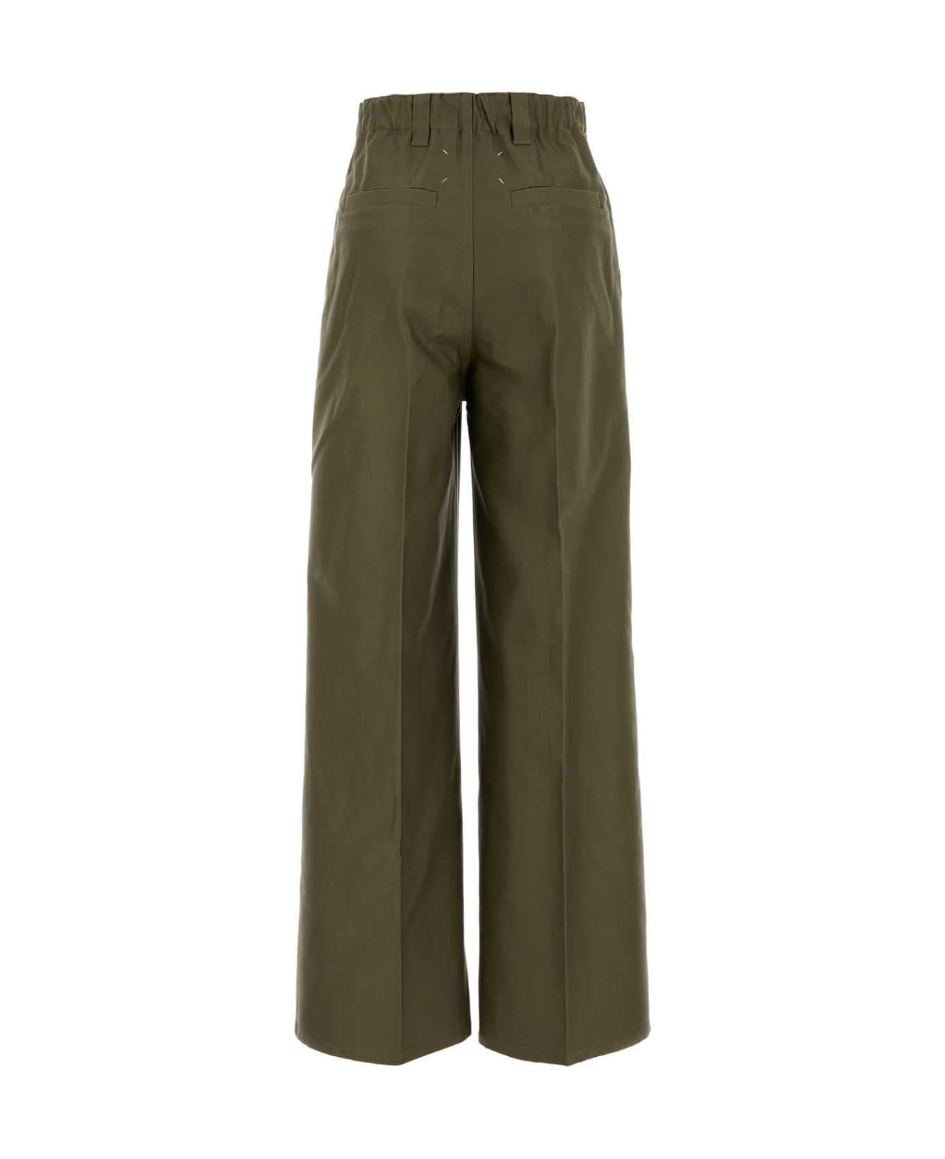 Maison Margiela Army Green Cotton Wide-leg Pant - KAKI