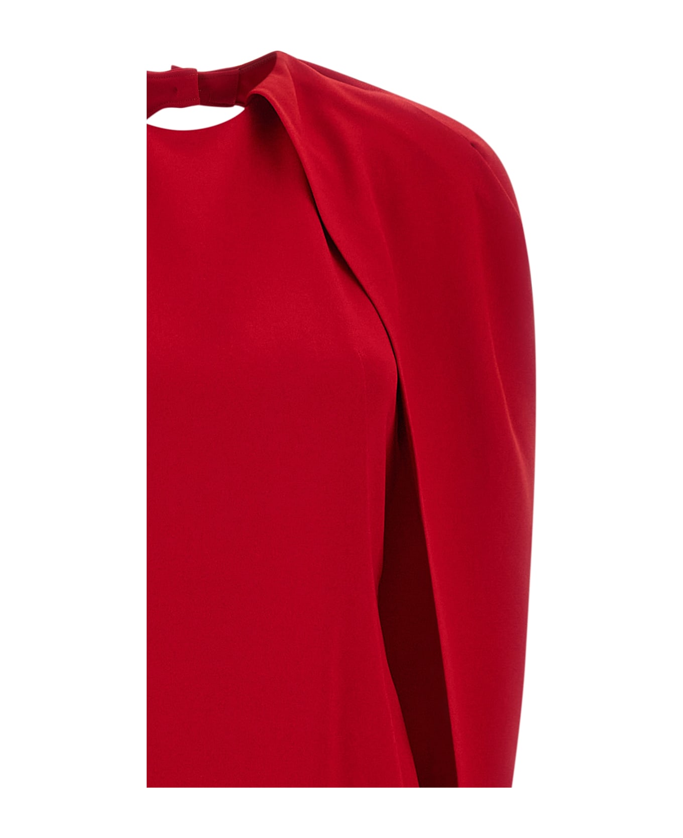 Alberta Ferretti Cape Dress - Red