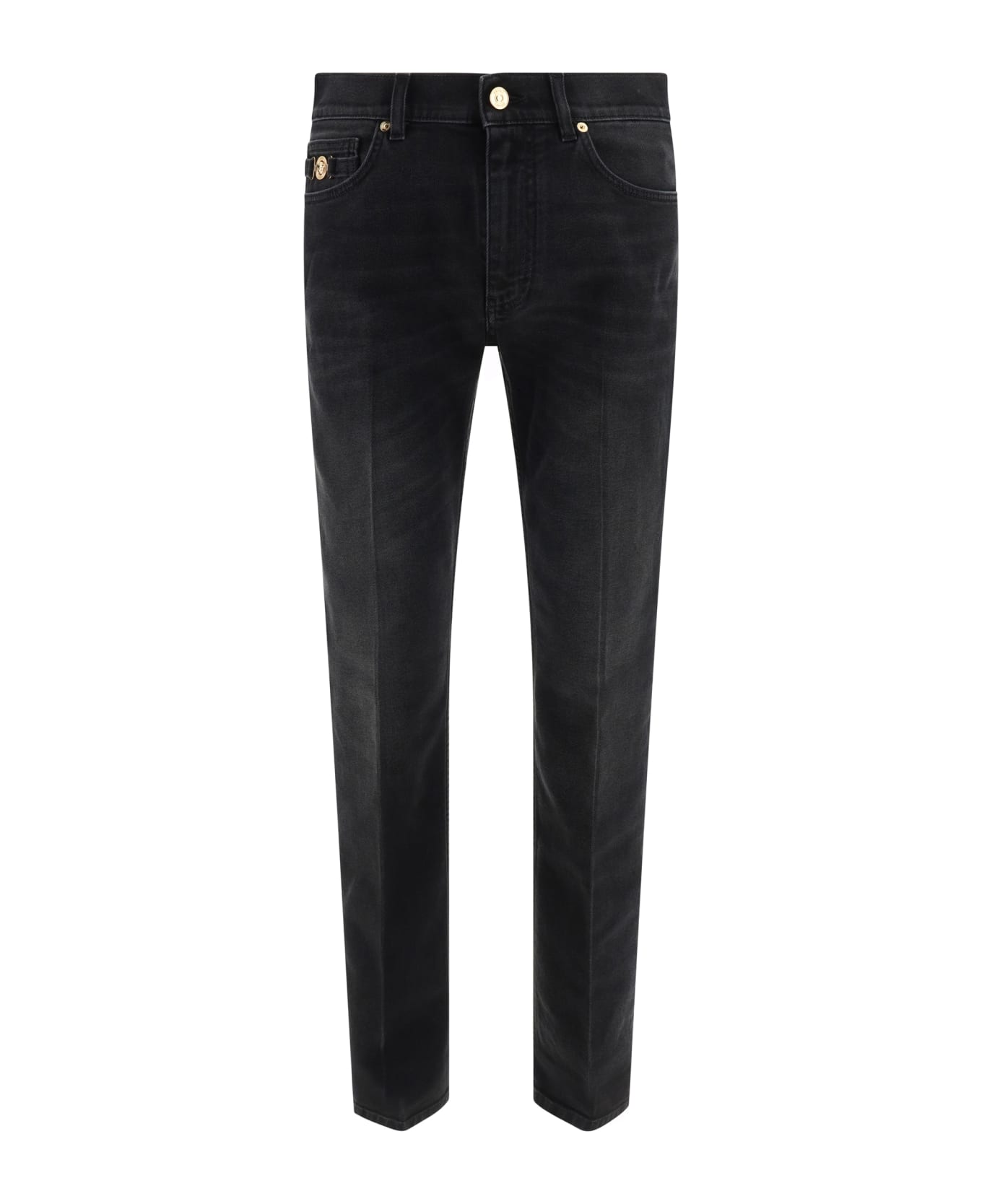 Versace Stretch Denim Slim Fit Jeans - Faded Washed Black