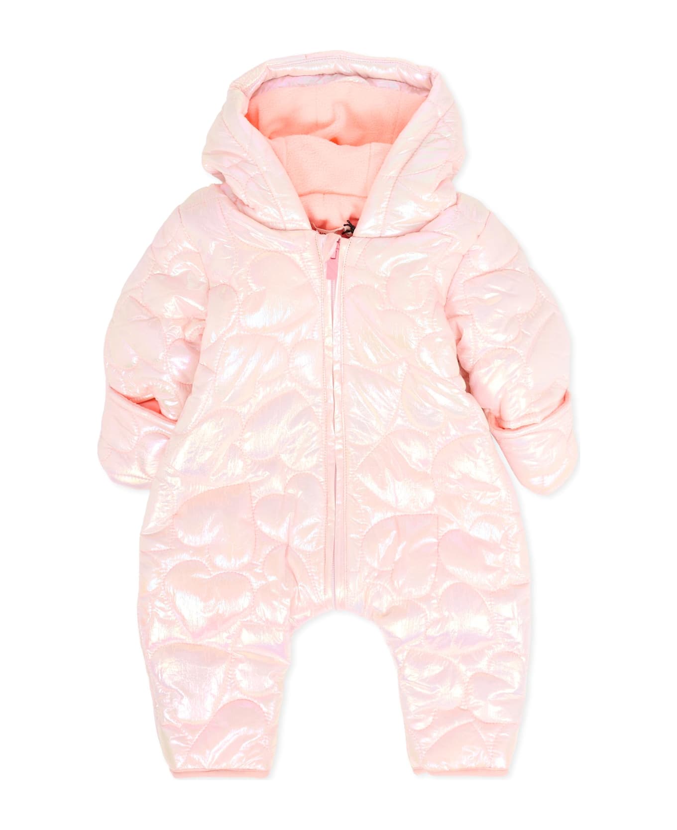 Billieblush Pink Down Jacket For Baby Girl With Bow - Pink