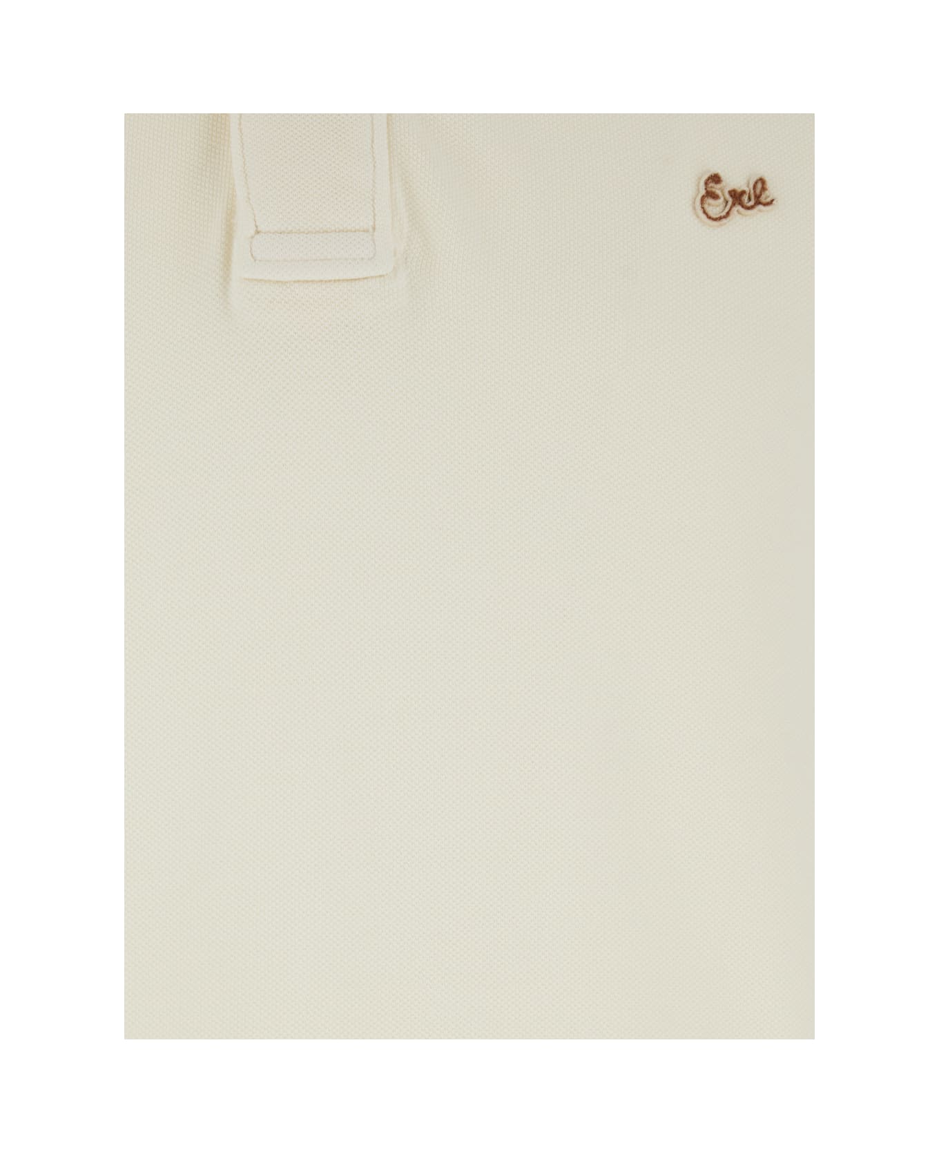 ERL White Polo With Classic Collar And Logo Lettering On The Front In Cotton Man - White