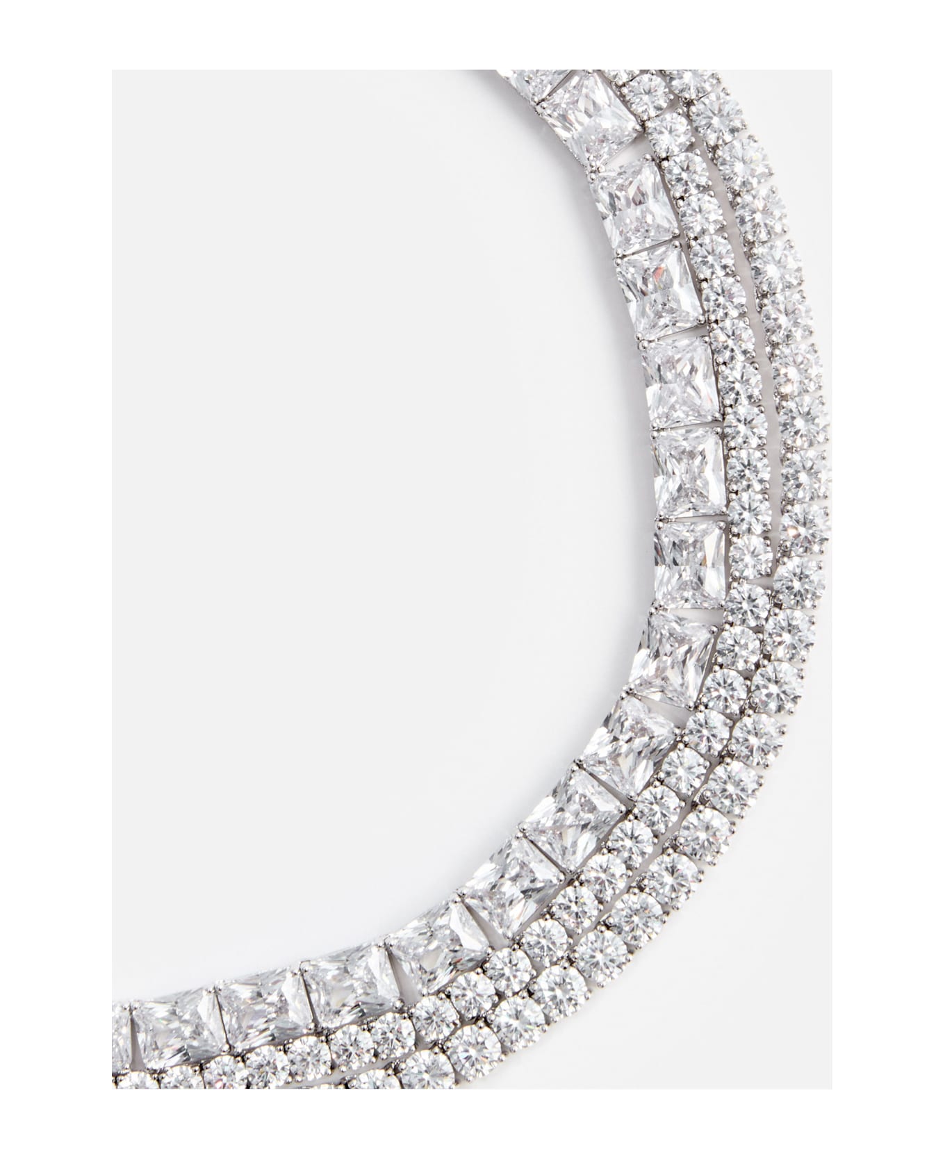 self-portrait Multi Crystal Choker - SILVER