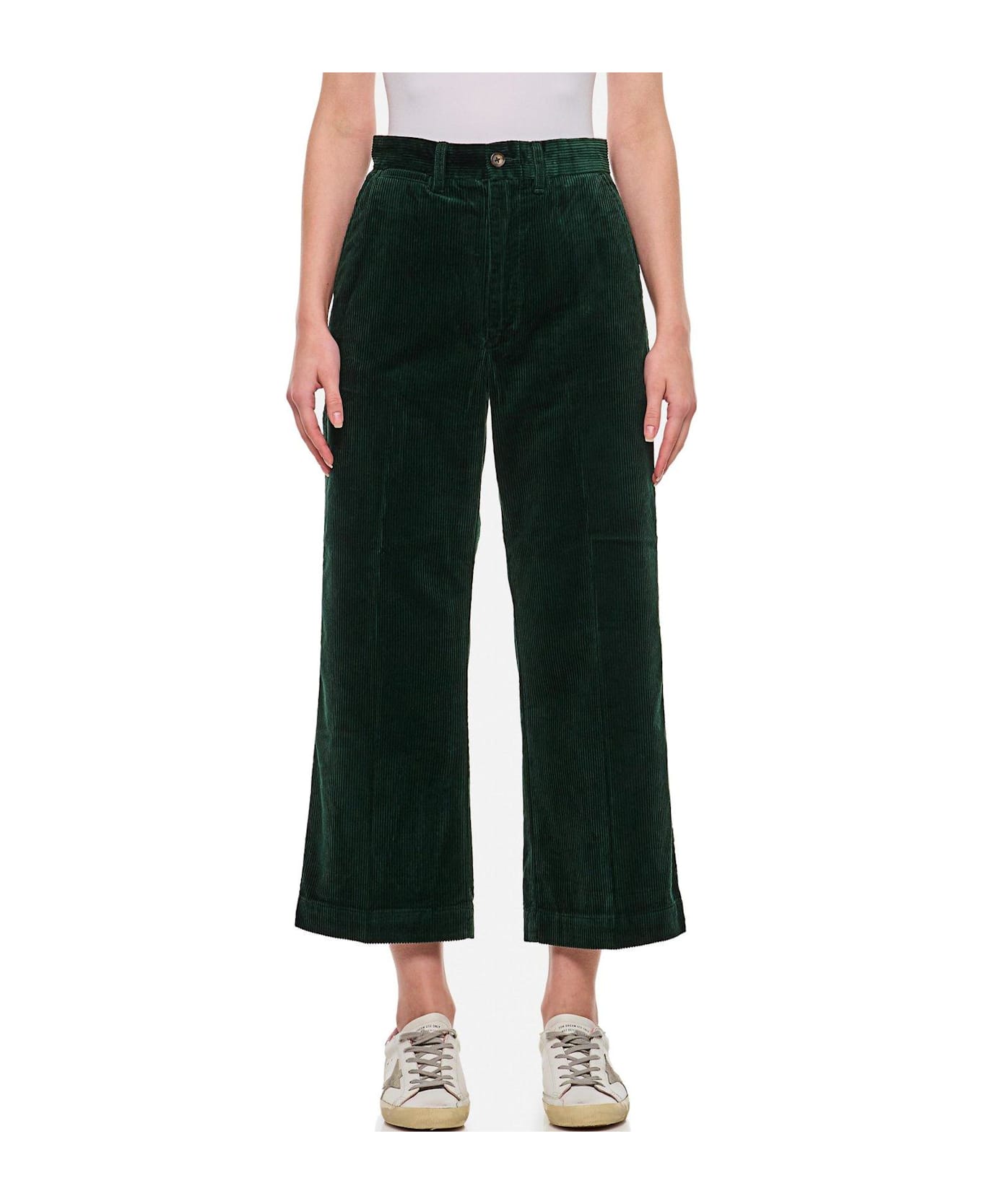 Polo Ralph Lauren Corduroy Wide-leg Cropped Trousers Polo Ralph Lauren - Green