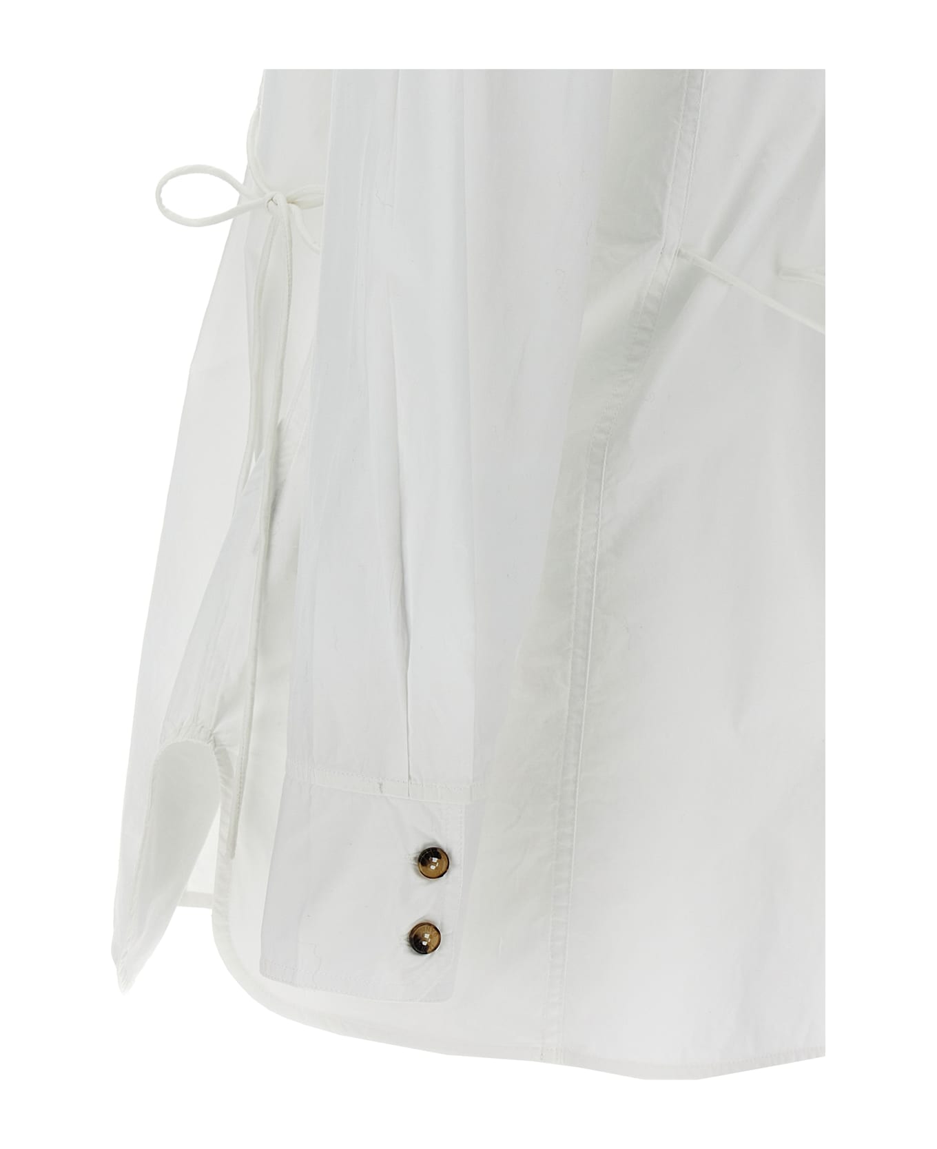 Ganni Lace-up Shirt - White