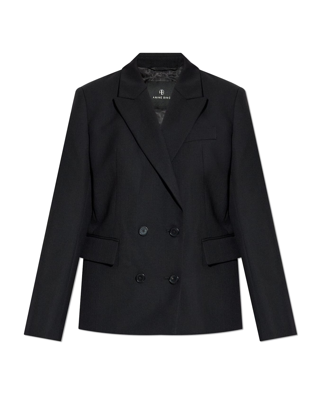 Anine Bing Double-breasted Blazer - BLACK
