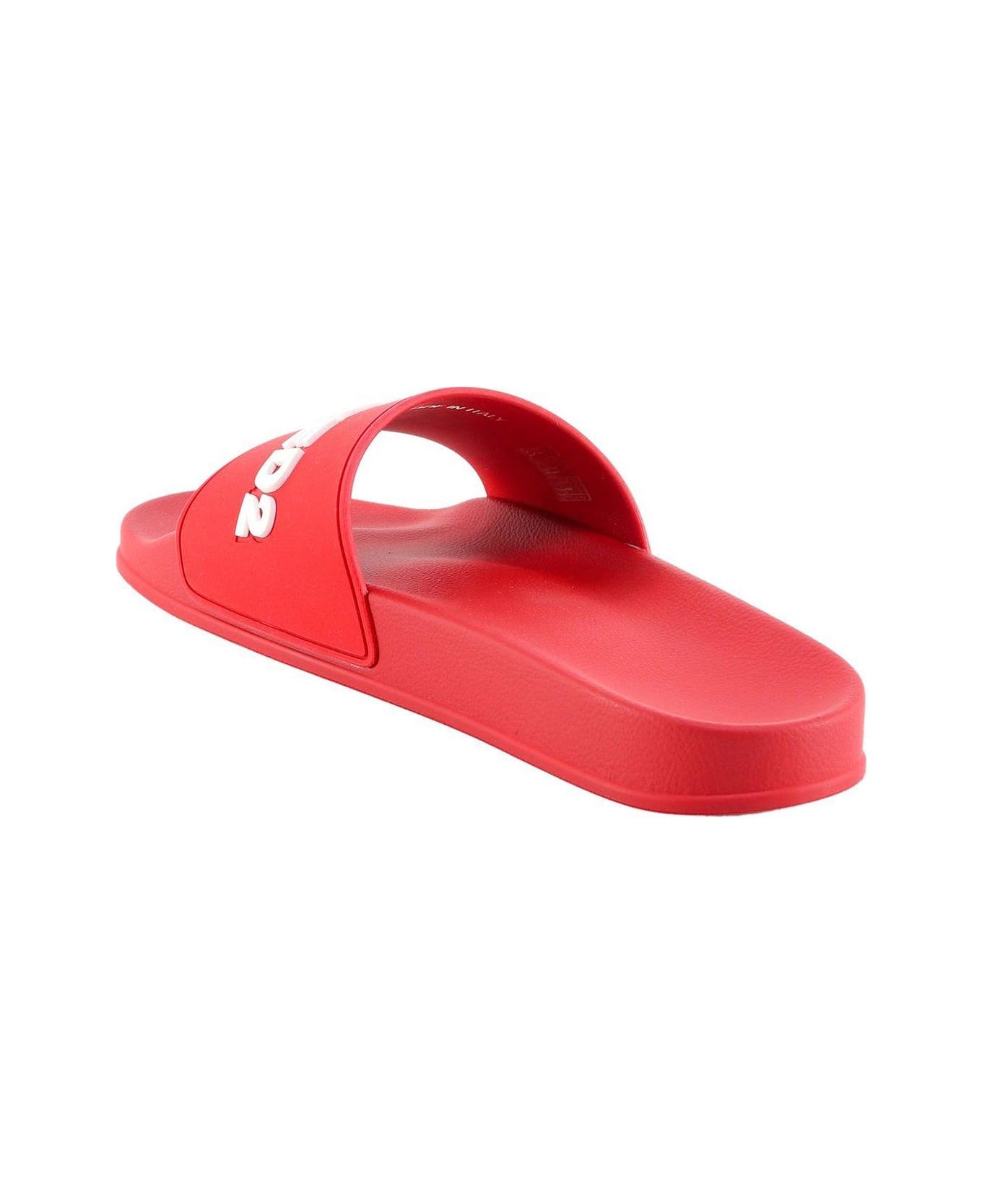 Dsquared2 Logo Embossed Slides - Rosso その他各種シューズ