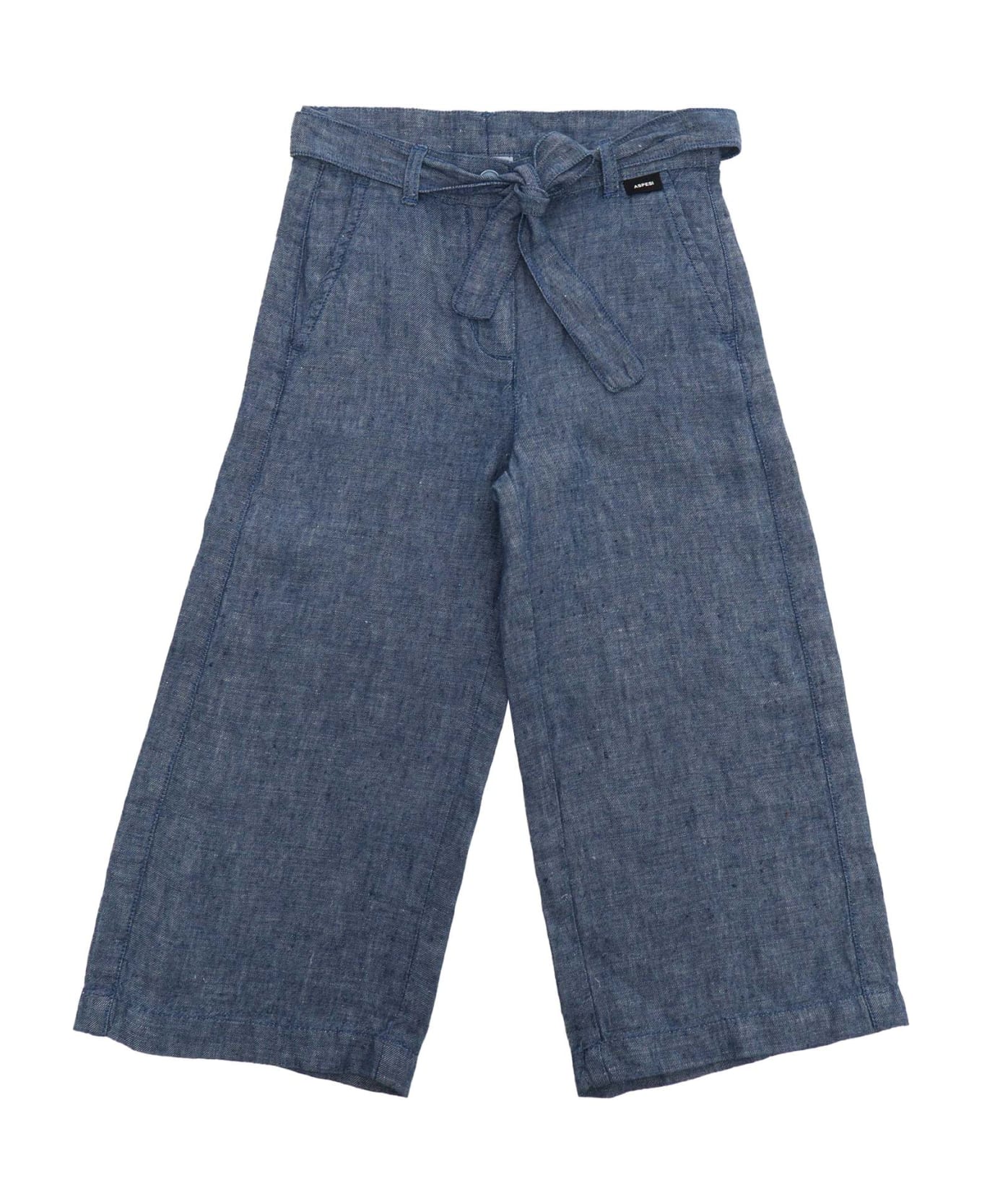 Aspesi 3/4 Wide-leg Trousers - BLUE
