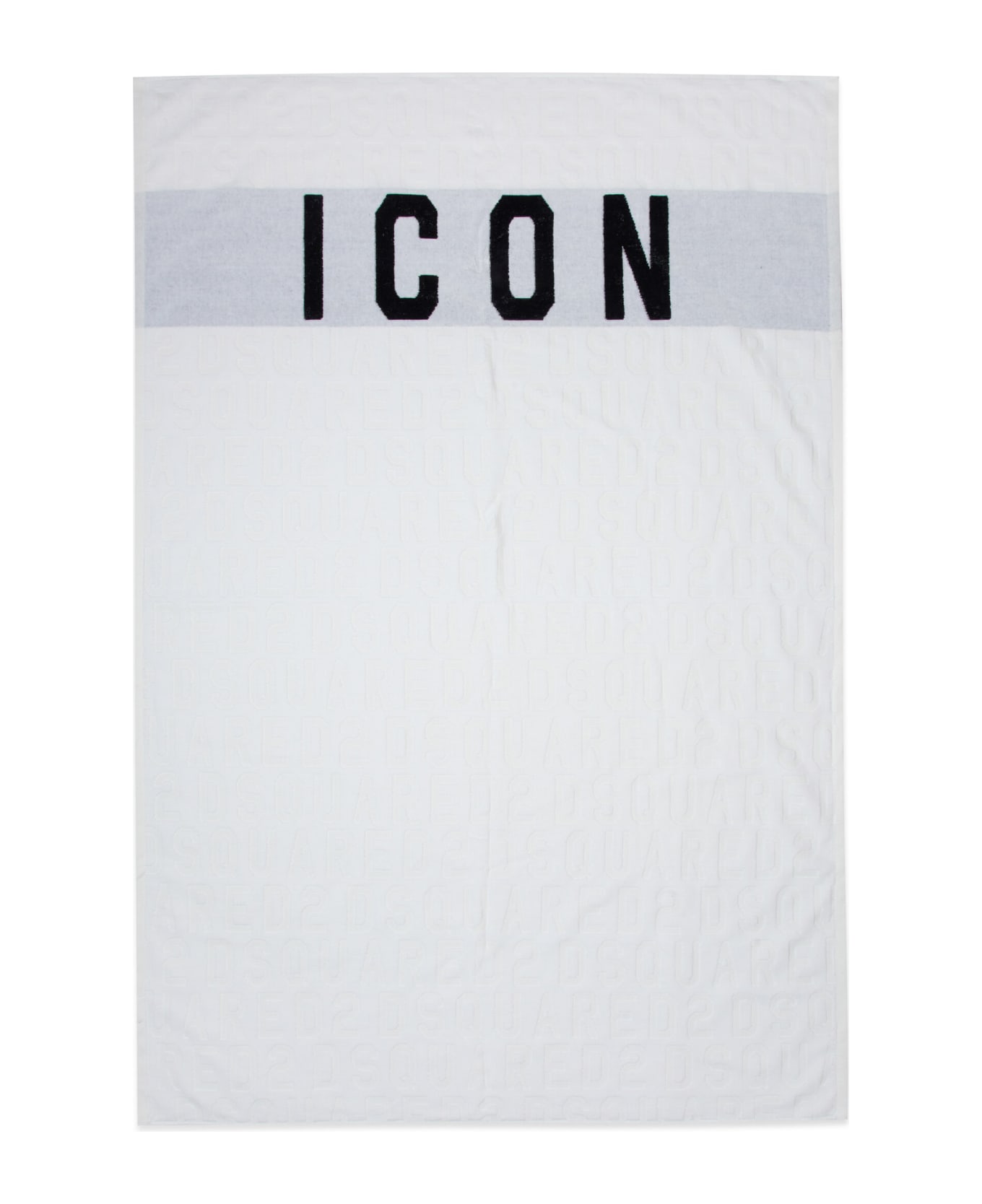 Dsquared2 D2h5u-icon Towel Dsquared White Terrycloth Beach Towel With Icon Logo - White
