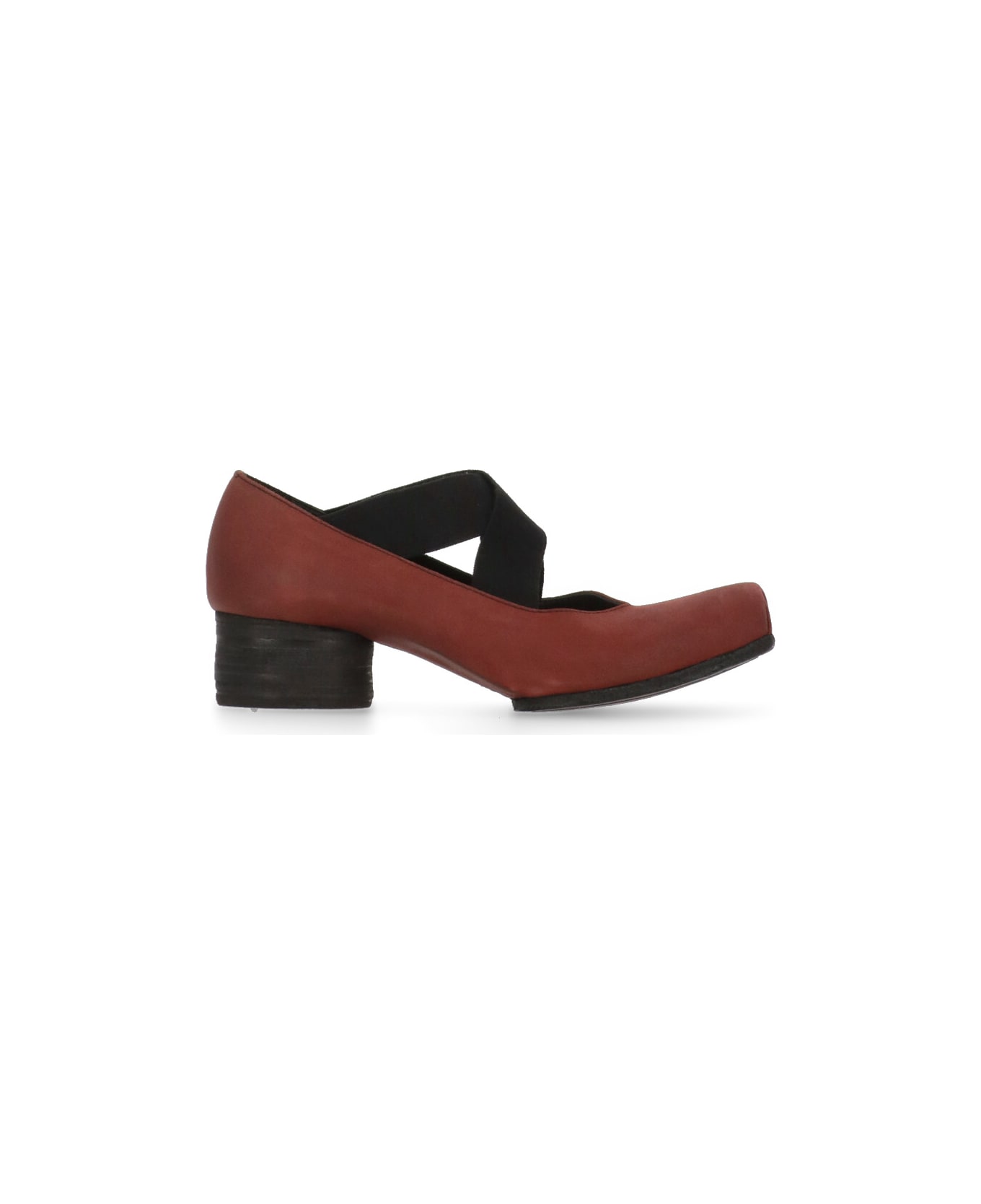 Uma Wang Leather Shoes With Heel - Bordeaux