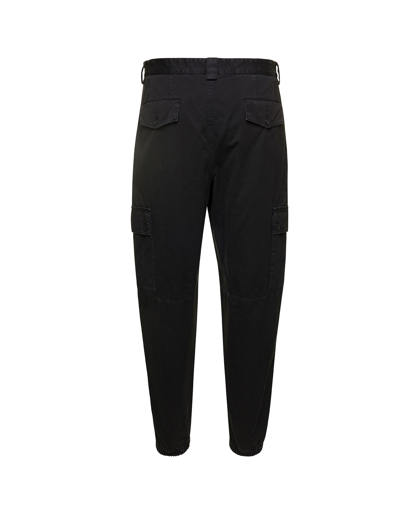 Dolce & Gabbana Black Cargo Pants With Multi-pockets In Cotton Man - Black