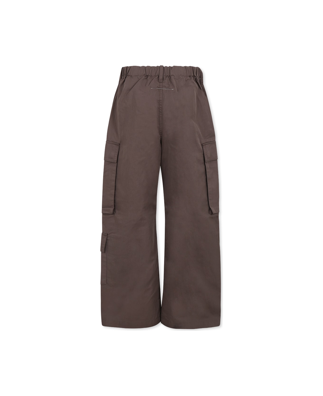 MM6 Maison Margiela Brown Cargo Trousers For Kids With Logo - Brown
