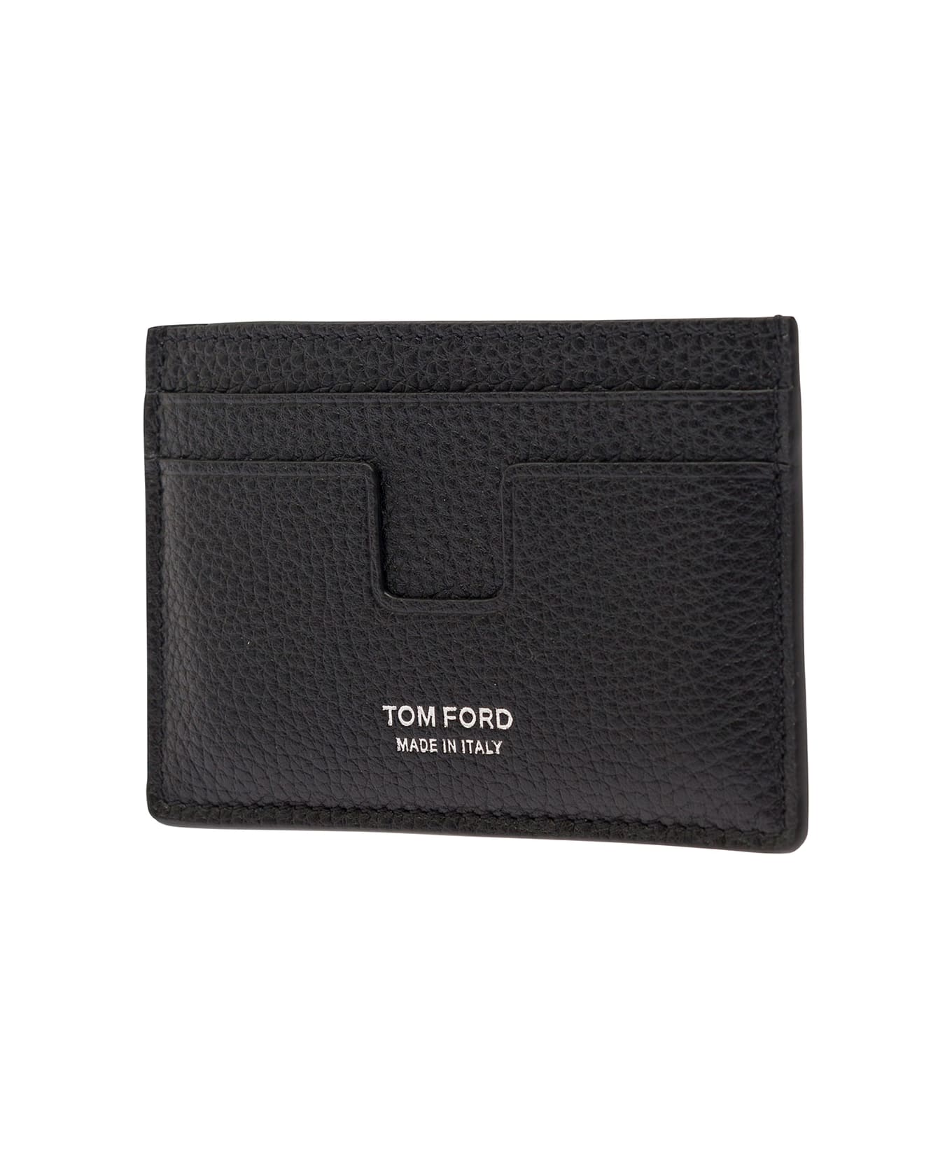 Tom Ford Logo Printed Classic Credit Card Holder - Black