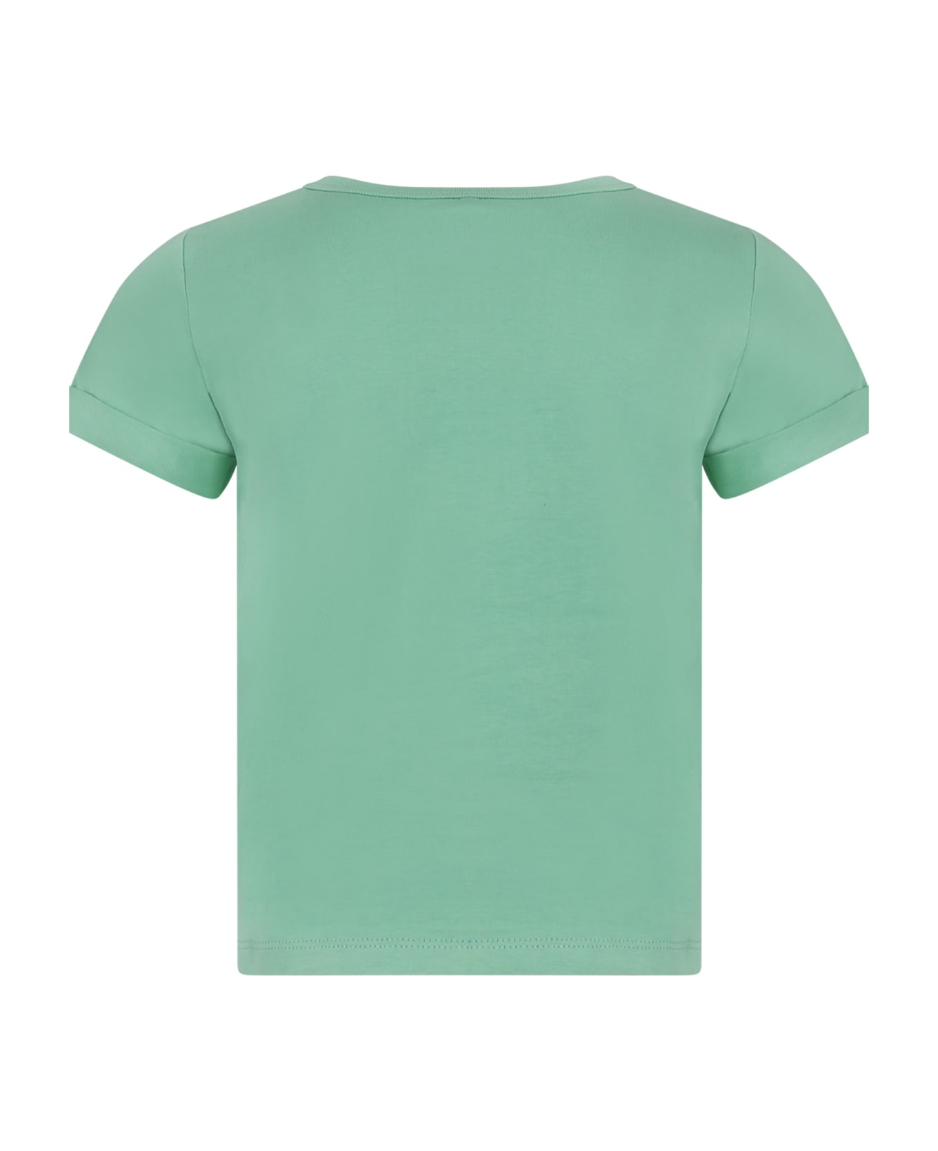 Stella McCartney Kids Green T-shirt For Girl With Star - Green Tシャツ＆ポロシャツ