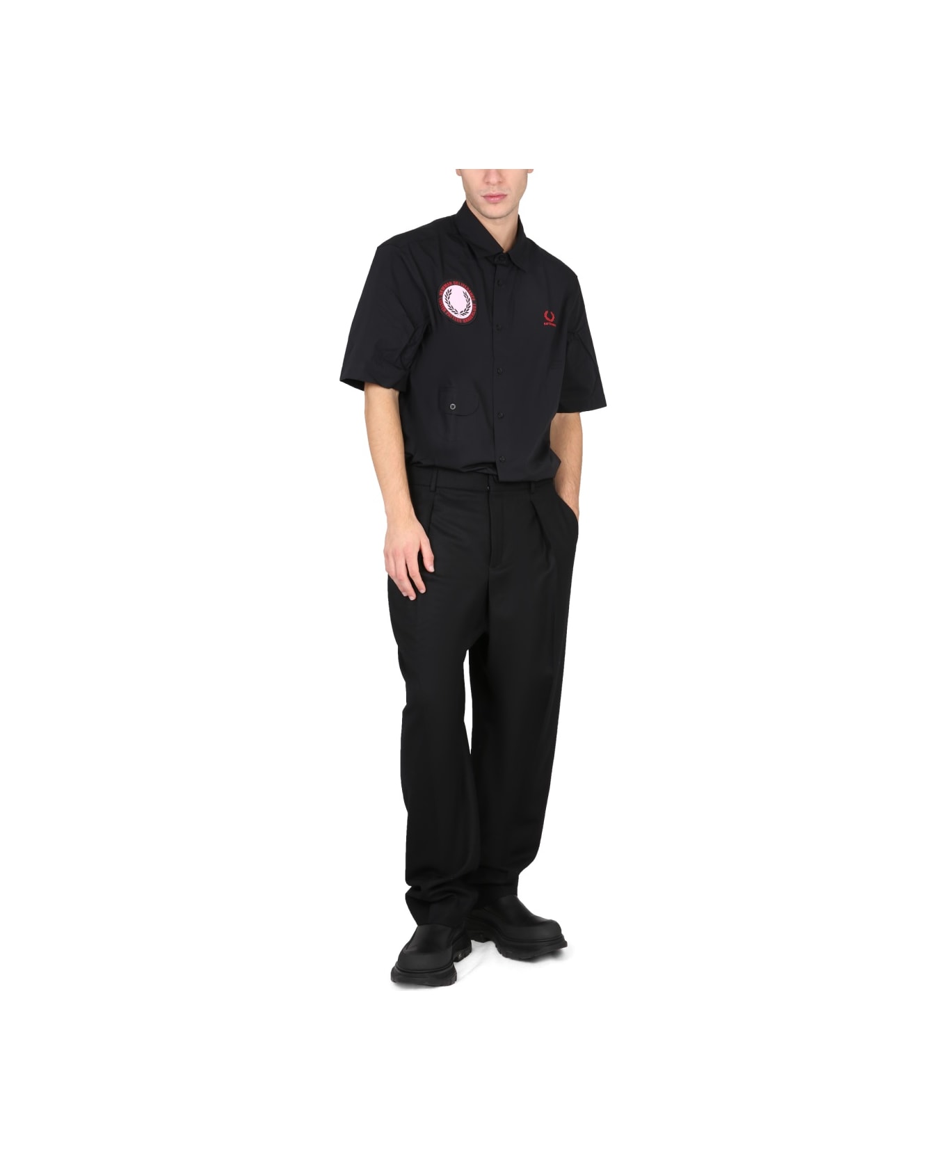 Fred Perry by Raf Simons Shirt With Patch - BLACK