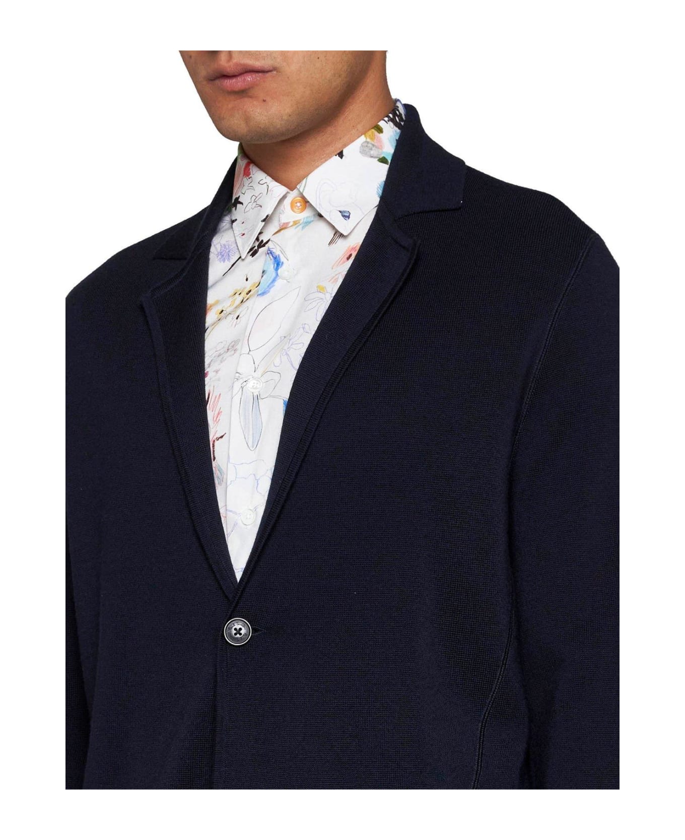 Paul Smith V-neck Fine Knit Cardigan - VERY DARK NAVY